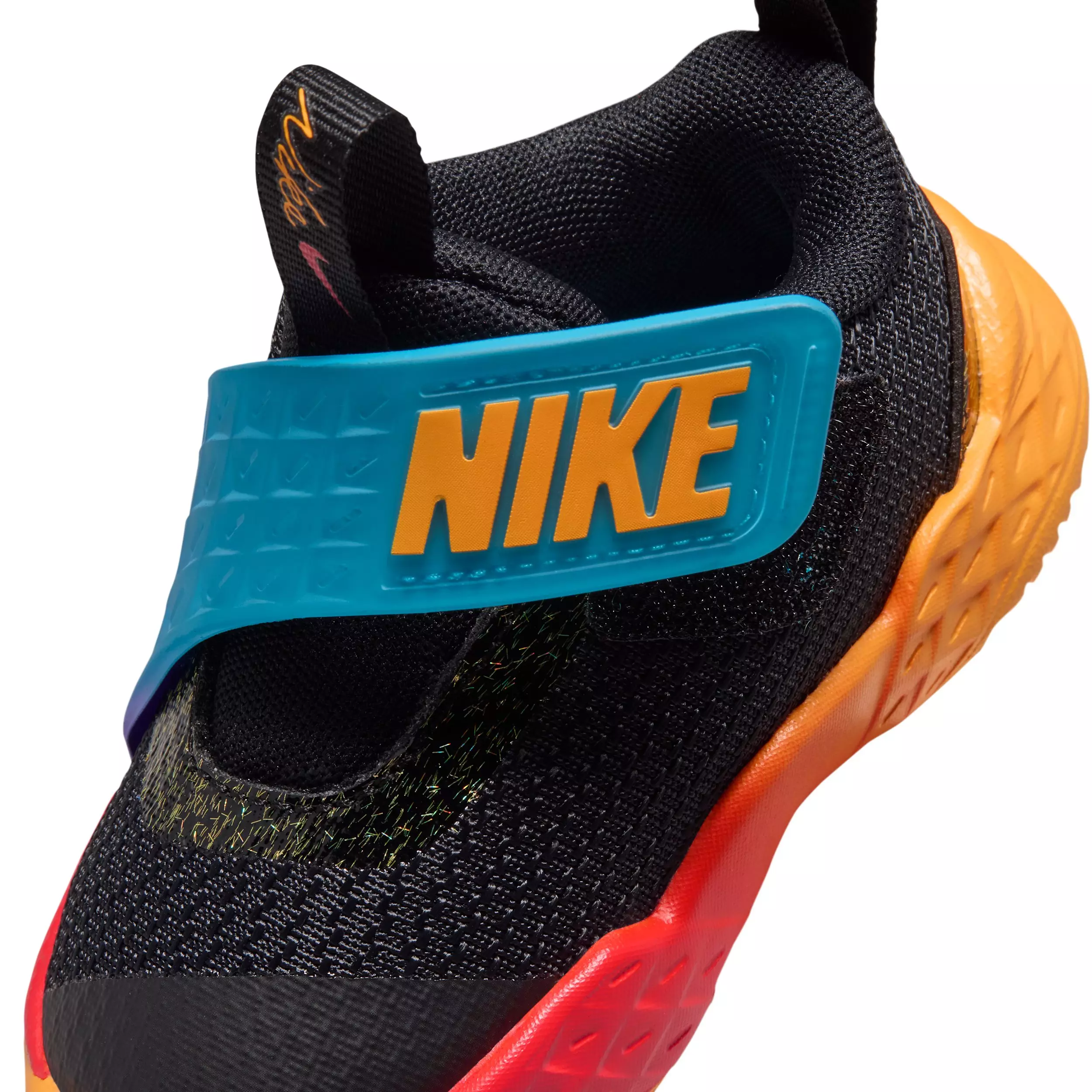 Nike Team Hustle D 12 "Black/Laser Orange/Action Grape/White" Infant Boys' Basketball Shoe - BLACK/ORANGE/GRAPE/WHITE