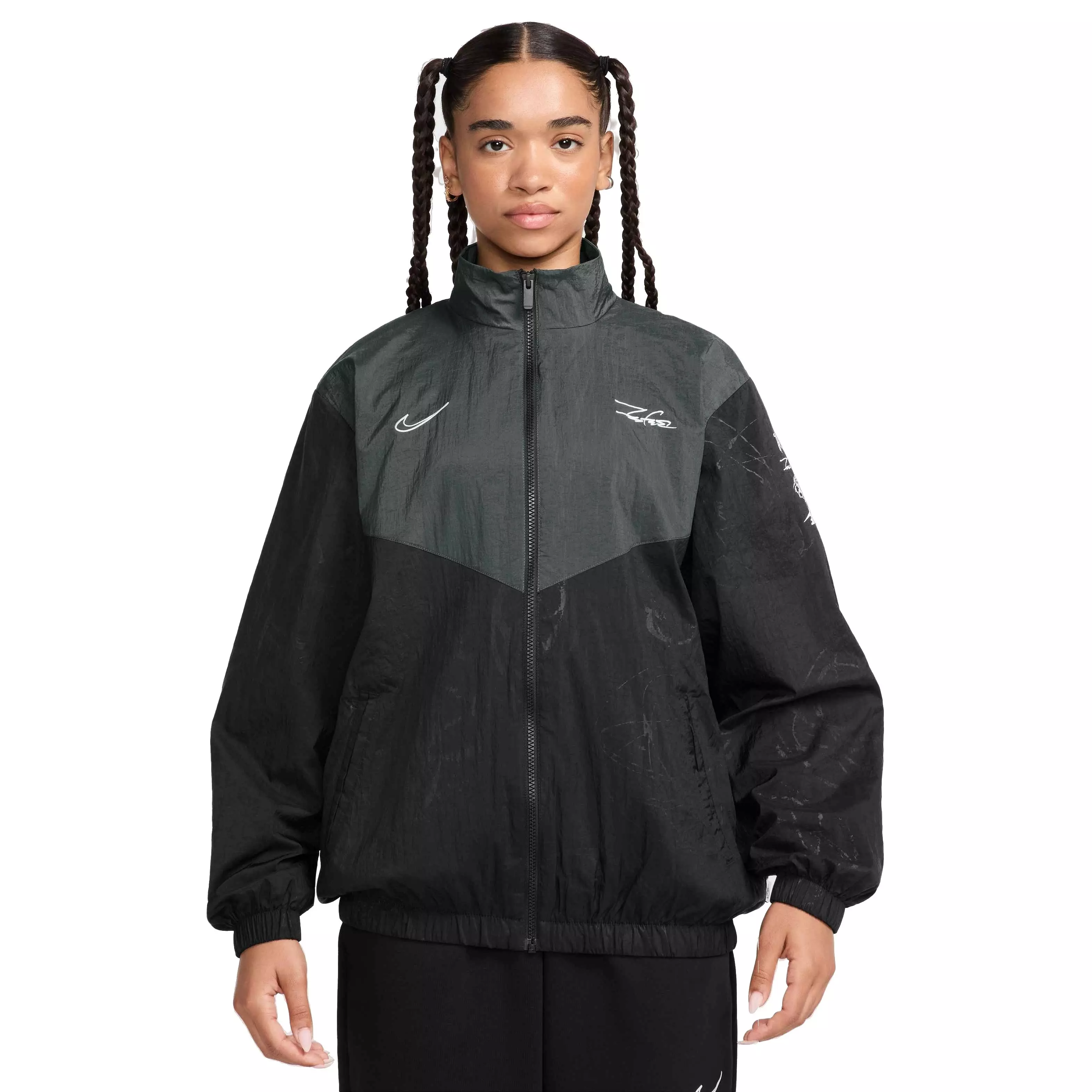 Nike Women's Sportswear Breaking Windrunner Jacket -Black/Grey - BLACK/GREY