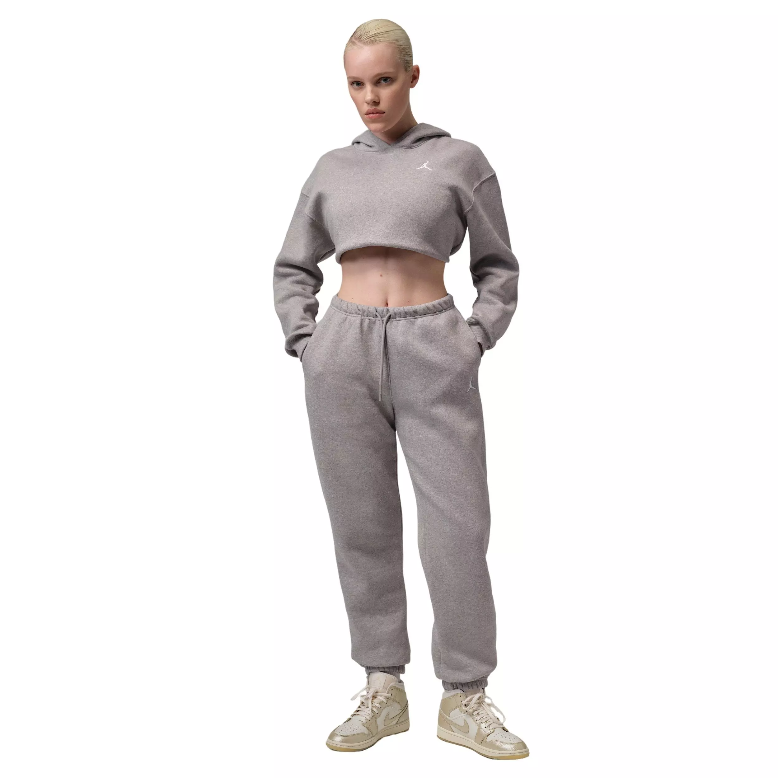 Jordan Women's Brooklyn Fleece Pullover Hoodie - Stone - STONE