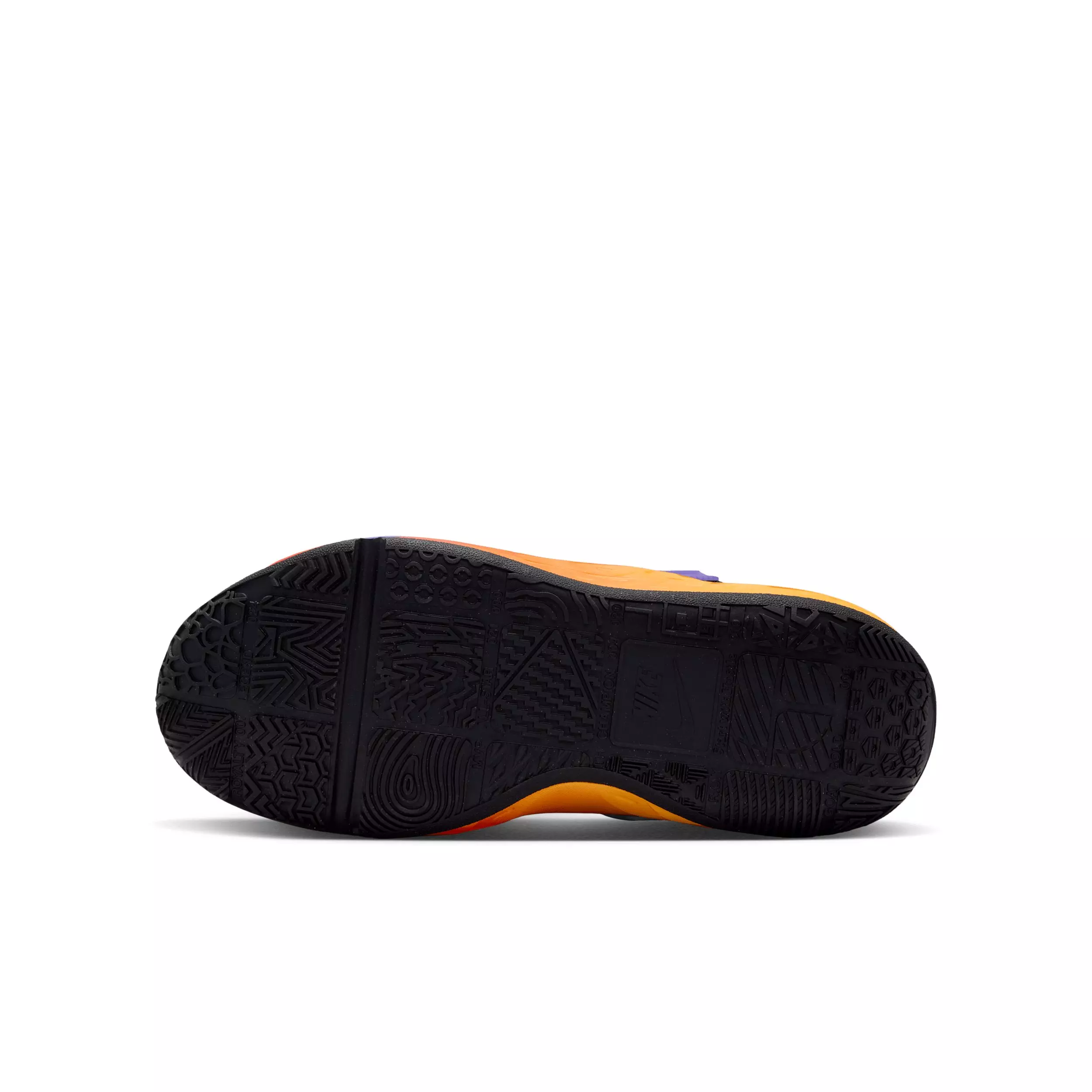Nike Team Hustle D 12 "Black/Laser Orange/Action Grape/White" Grade School Boys' Basketball Shoe - BLACK/ORANGE/GRAPE/WHITE