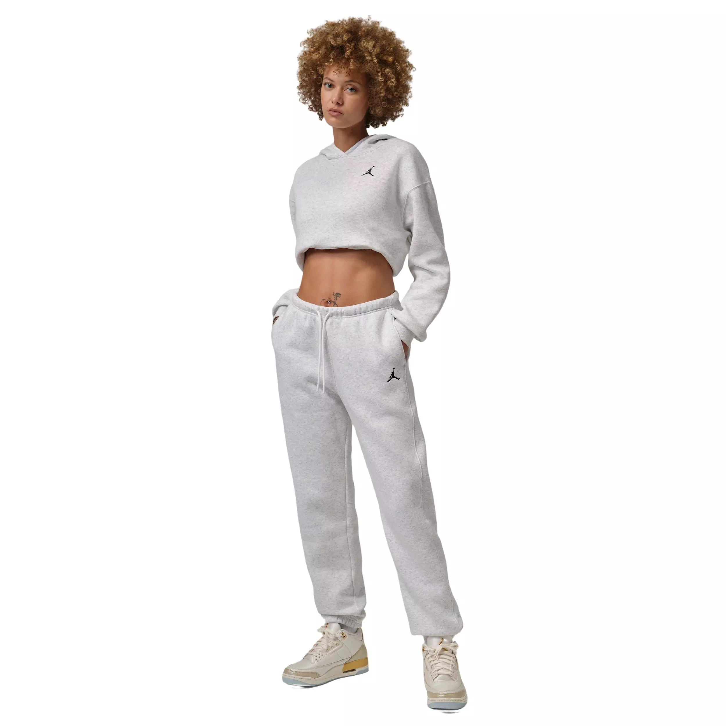 Jordan Women's Brooklyn Fleece Pullover Hoodie -Birch Heather - BIRCH HEATHER