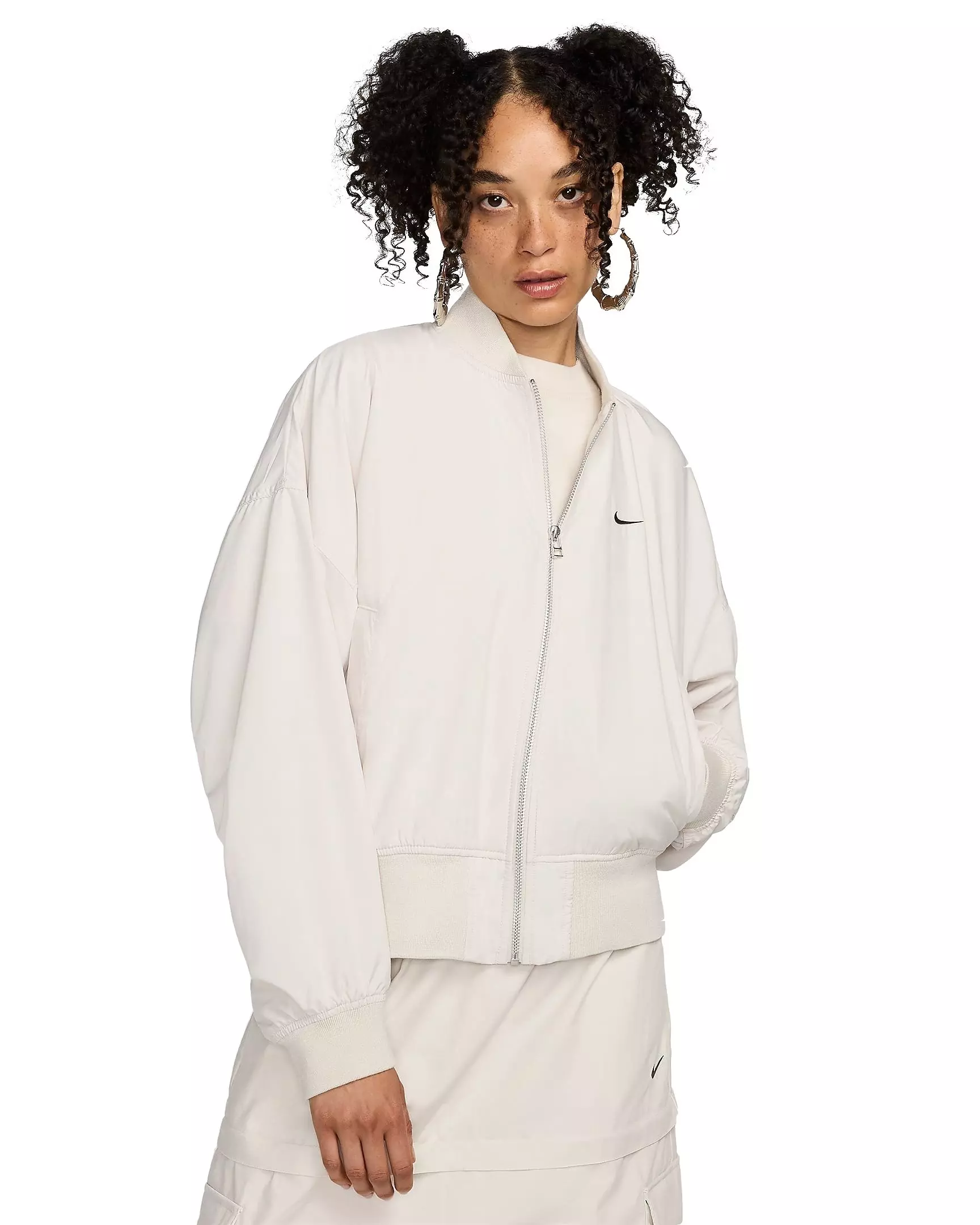 Nike Women's Sportswear Essential Oversized Bomber Jacket - BIRCH HEATHER