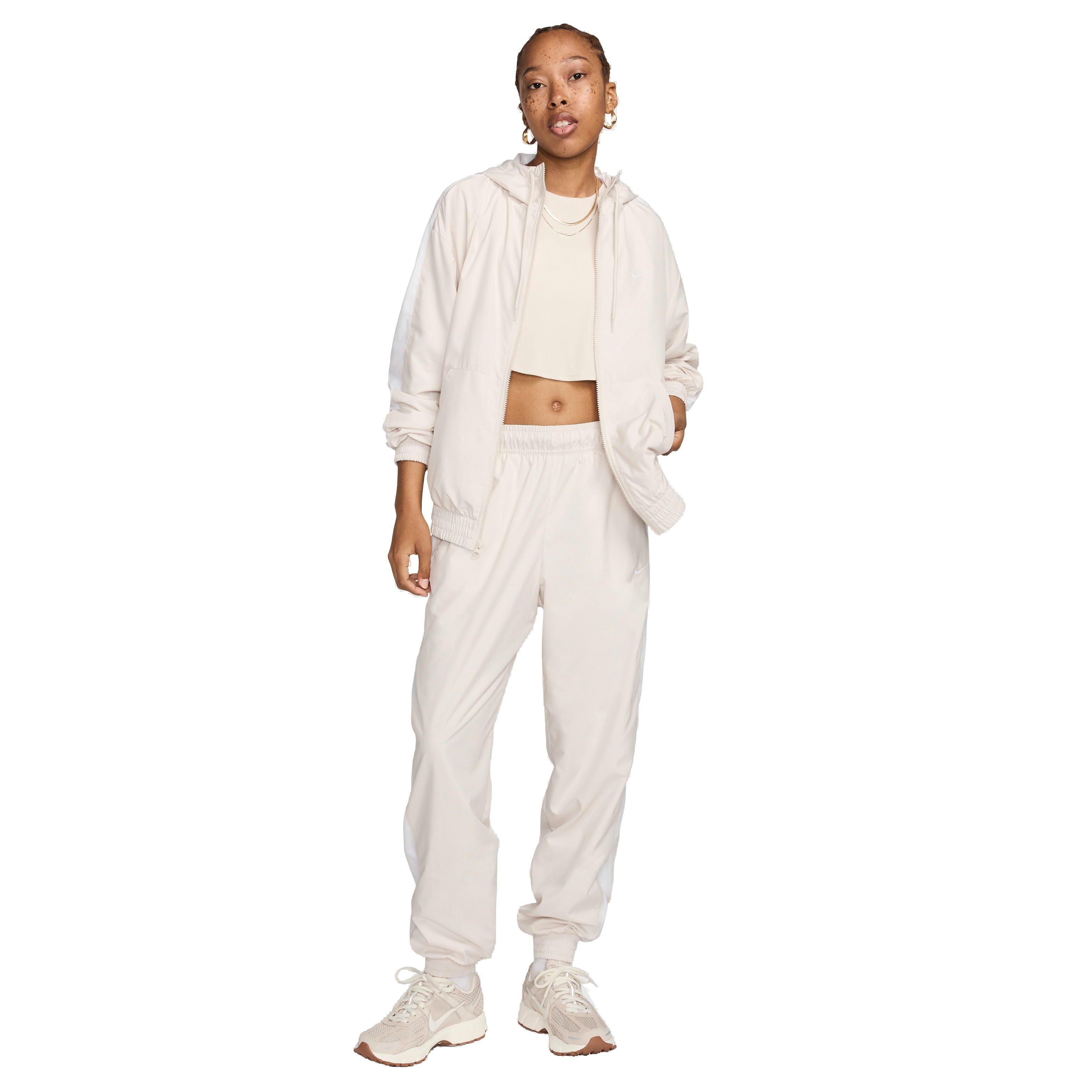 Nike Women's Sportswear Classic Wovens Loose UV Hooded Jacket - BEIGE Thumbnail View 7