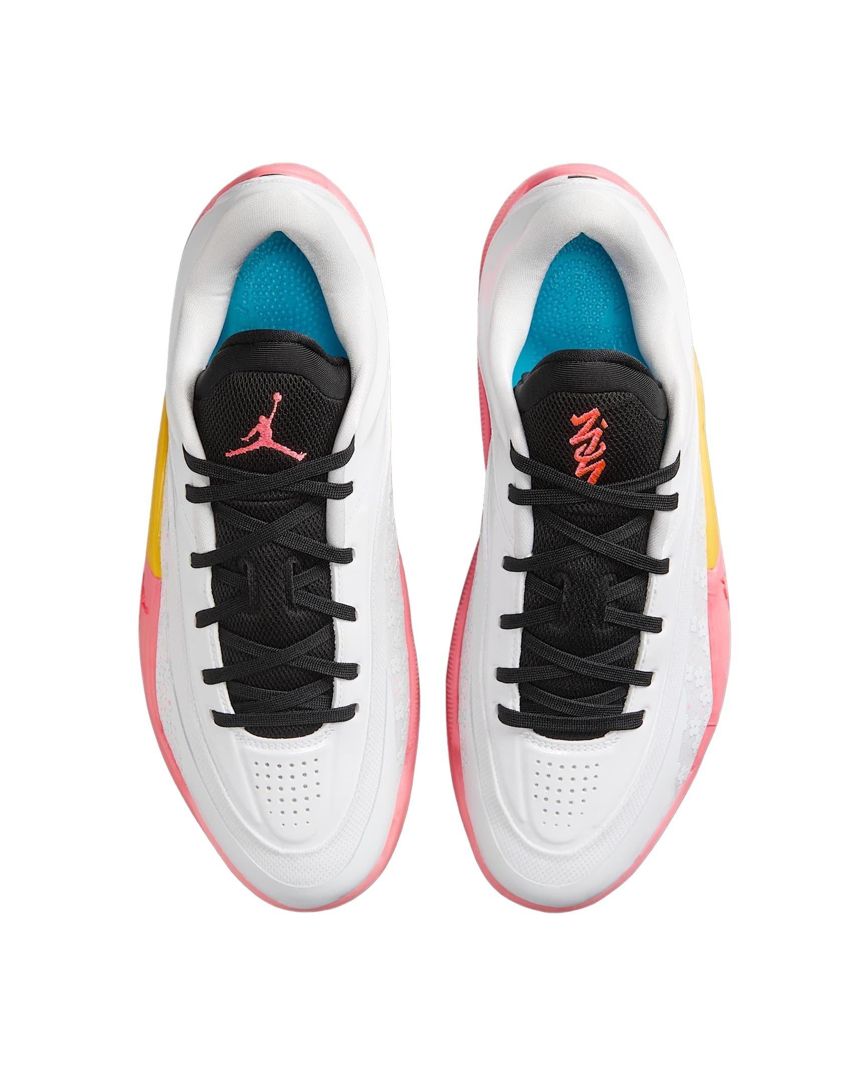 Jordan Zion 4 "White/Black/Tour Yellow/Hot Punch" Men's Basketball Shoe - WHITE/BLACK/YELLOW/PUNCH Thumbnail View 3