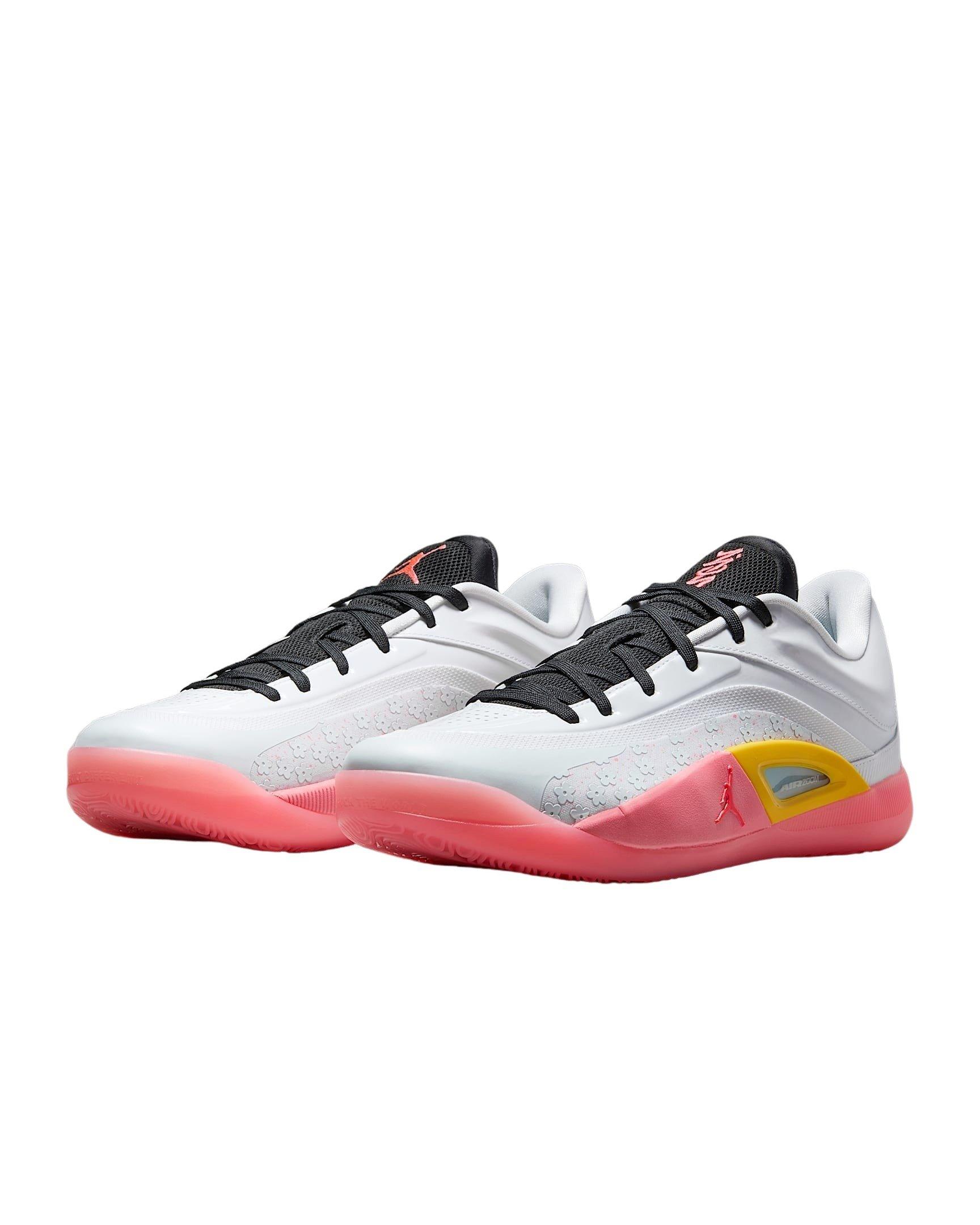 Jordan Zion 4 "White/Black/Tour Yellow/Hot Punch" Men's Basketball Shoe - WHITE/BLACK/YELLOW/PUNCH Thumbnail View 4