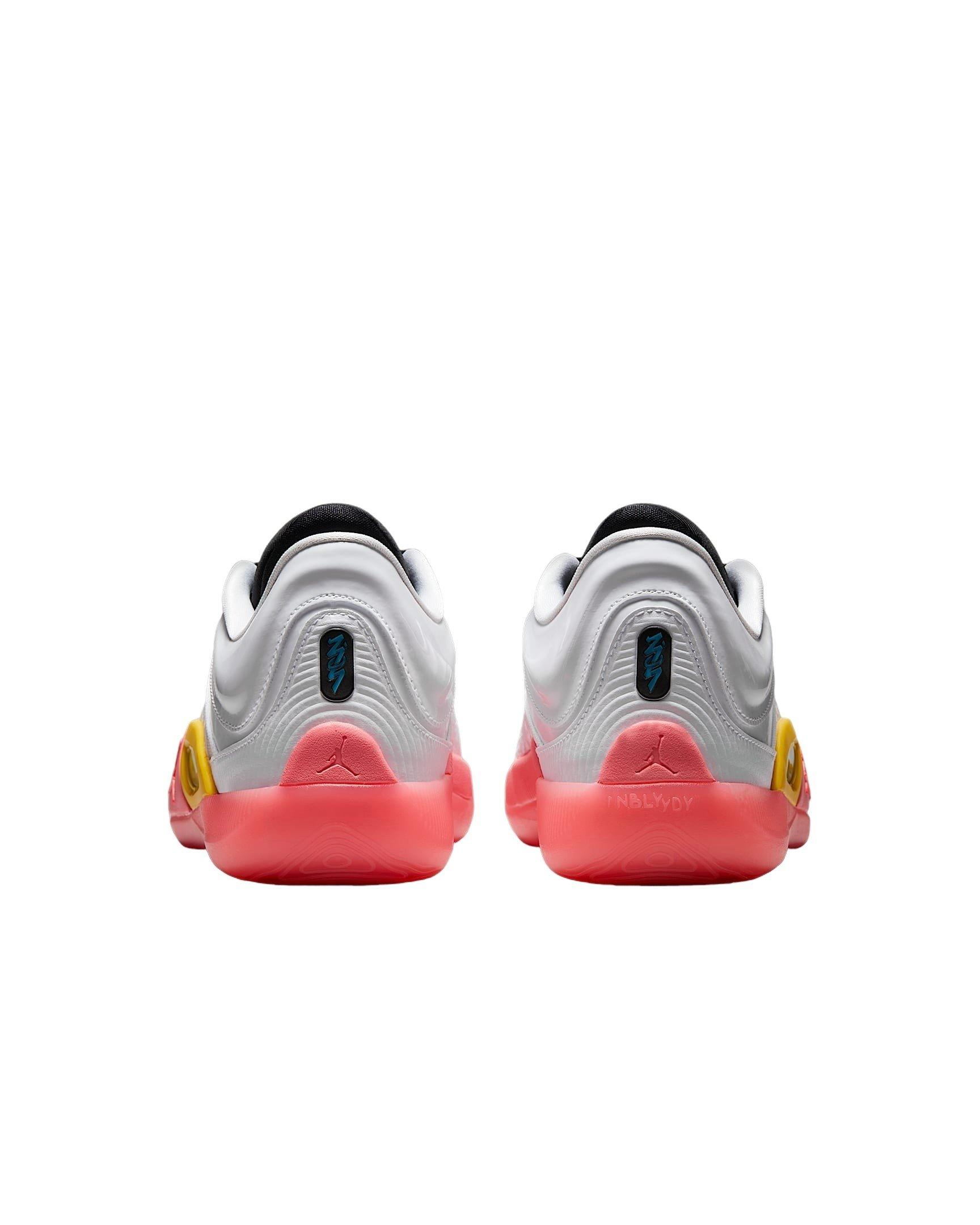 Jordan Zion 4 "White/Black/Tour Yellow/Hot Punch" Men's Basketball Shoe - WHITE/BLACK/YELLOW/PUNCH Thumbnail View 5