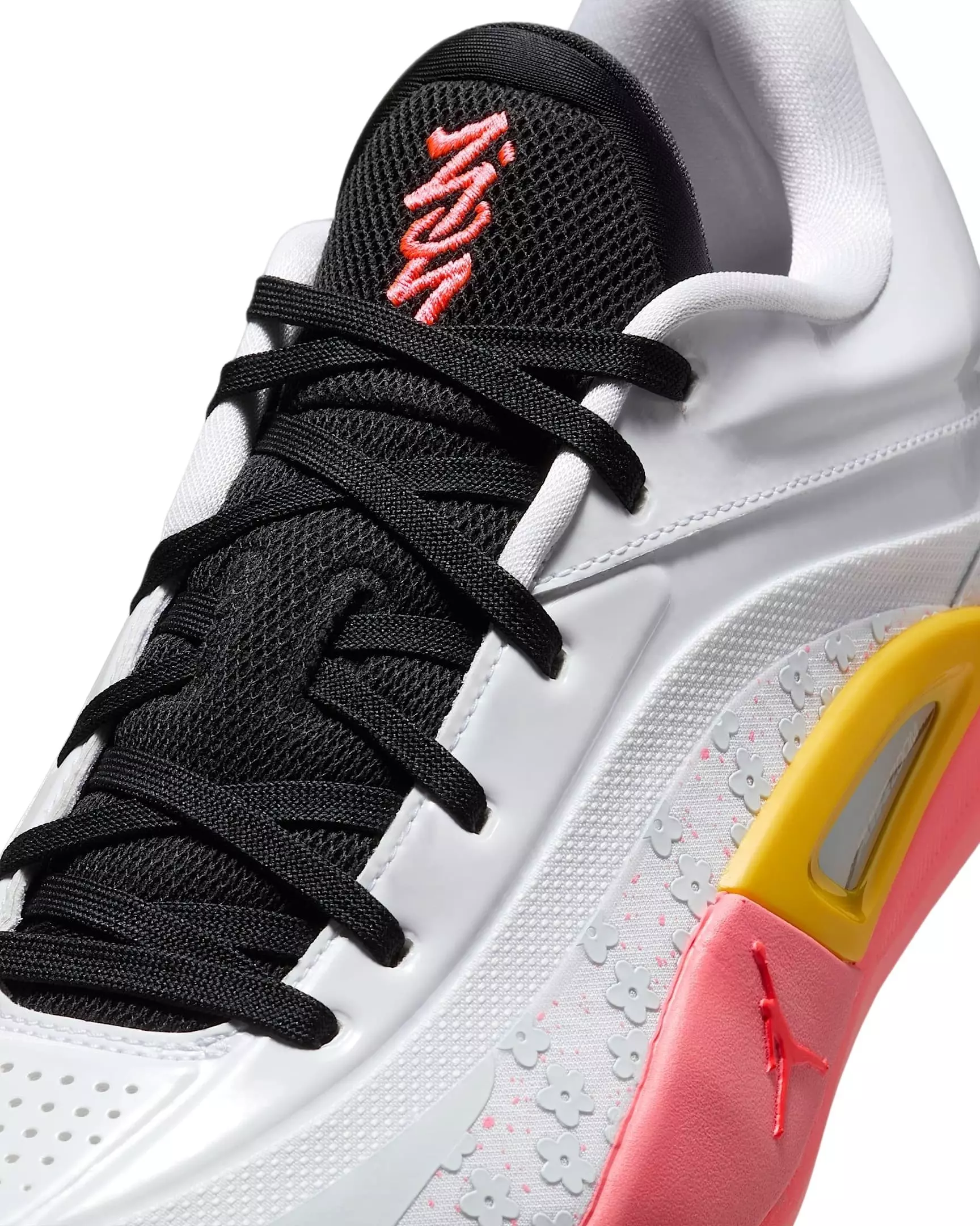 Jordan Zion 4 "White/Black/Tour Yellow/Hot Punch" Men's Basketball Shoe - WHITE/BLACK/YELLOW/PUNCH