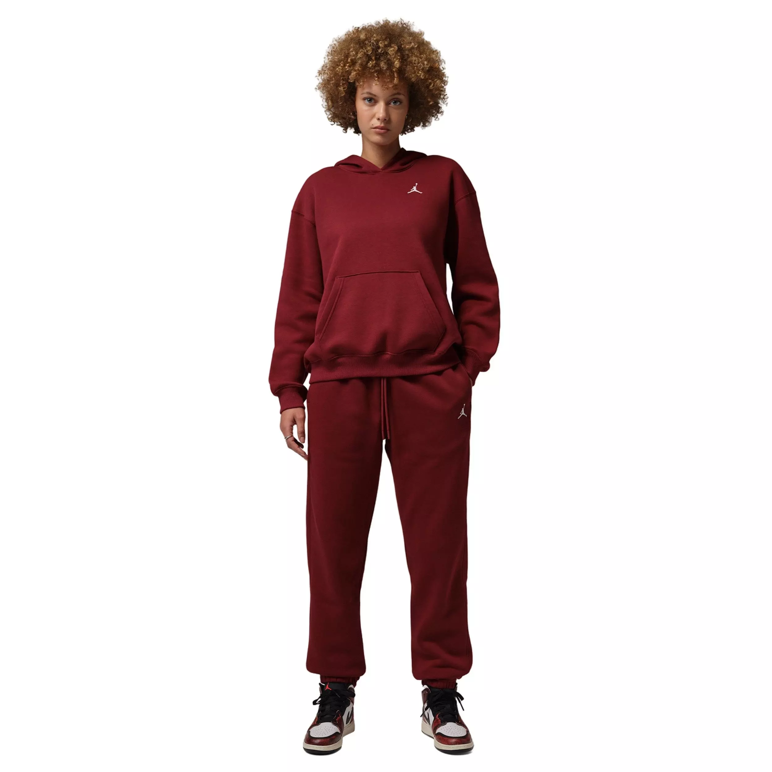 Jordan Women's Brooklyn Fleece Pullover Hoodie -Red - RED