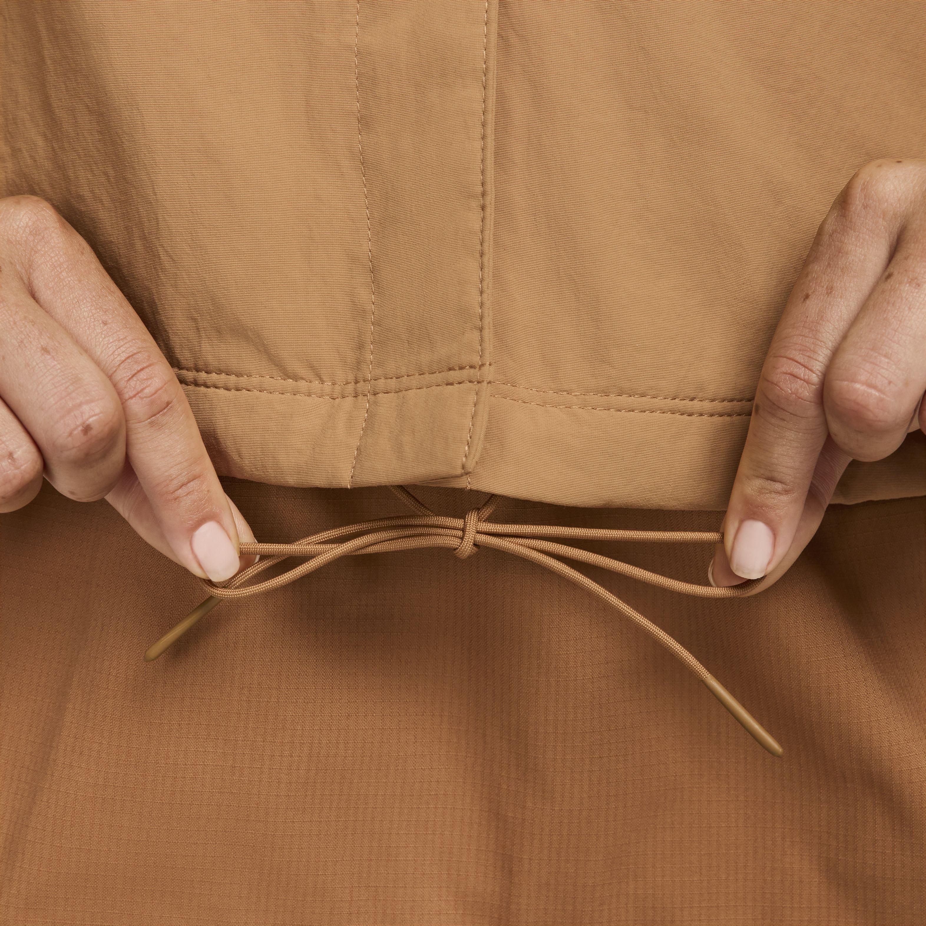 Nike Women's Sportswear Essentials Oversized UV Woven Coaches' Jacket - BROWN Thumbnail View 6