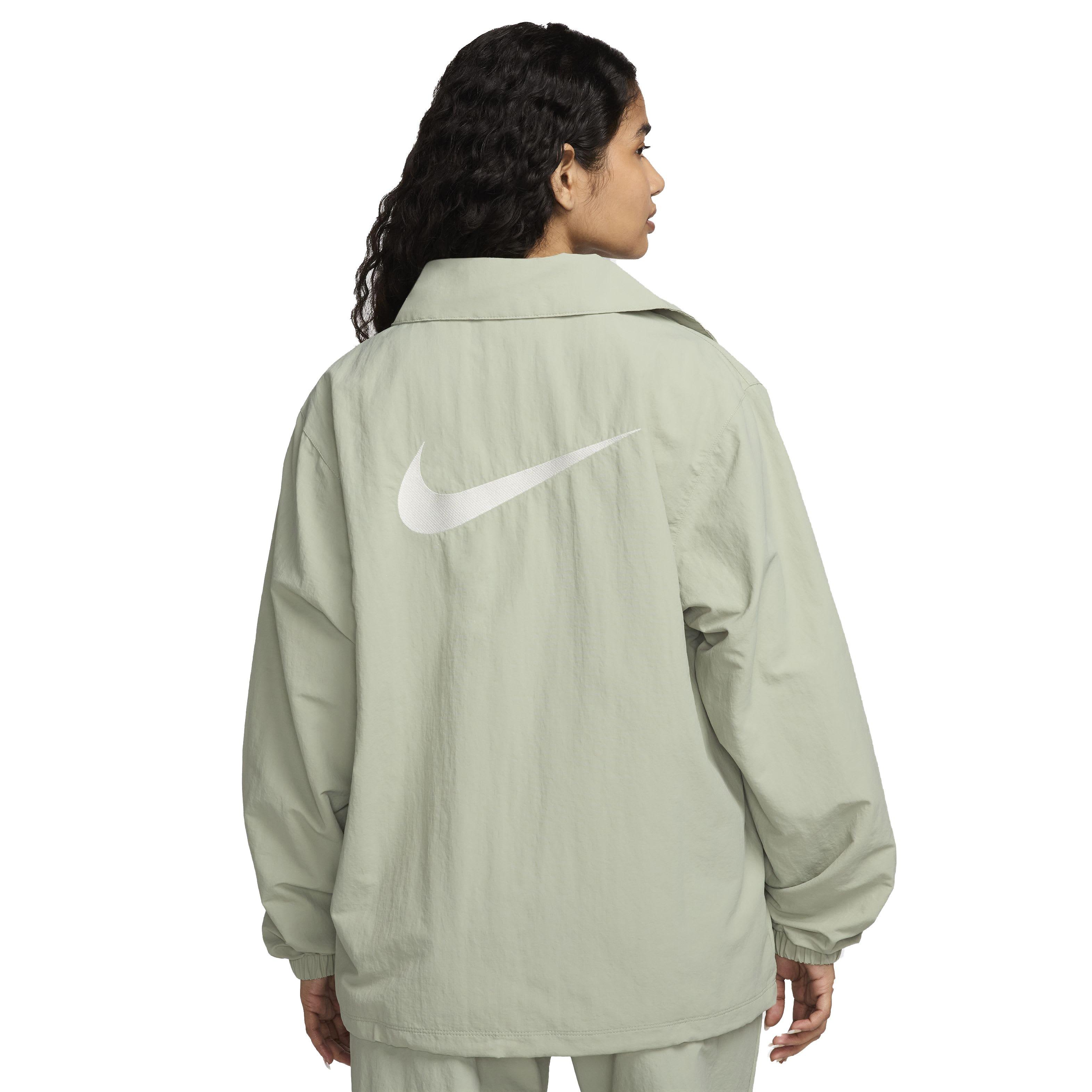 Nike Women's Sportswear Essentials Oversized UV Woven Coaches' Jacket - GREEN Thumbnail View 2