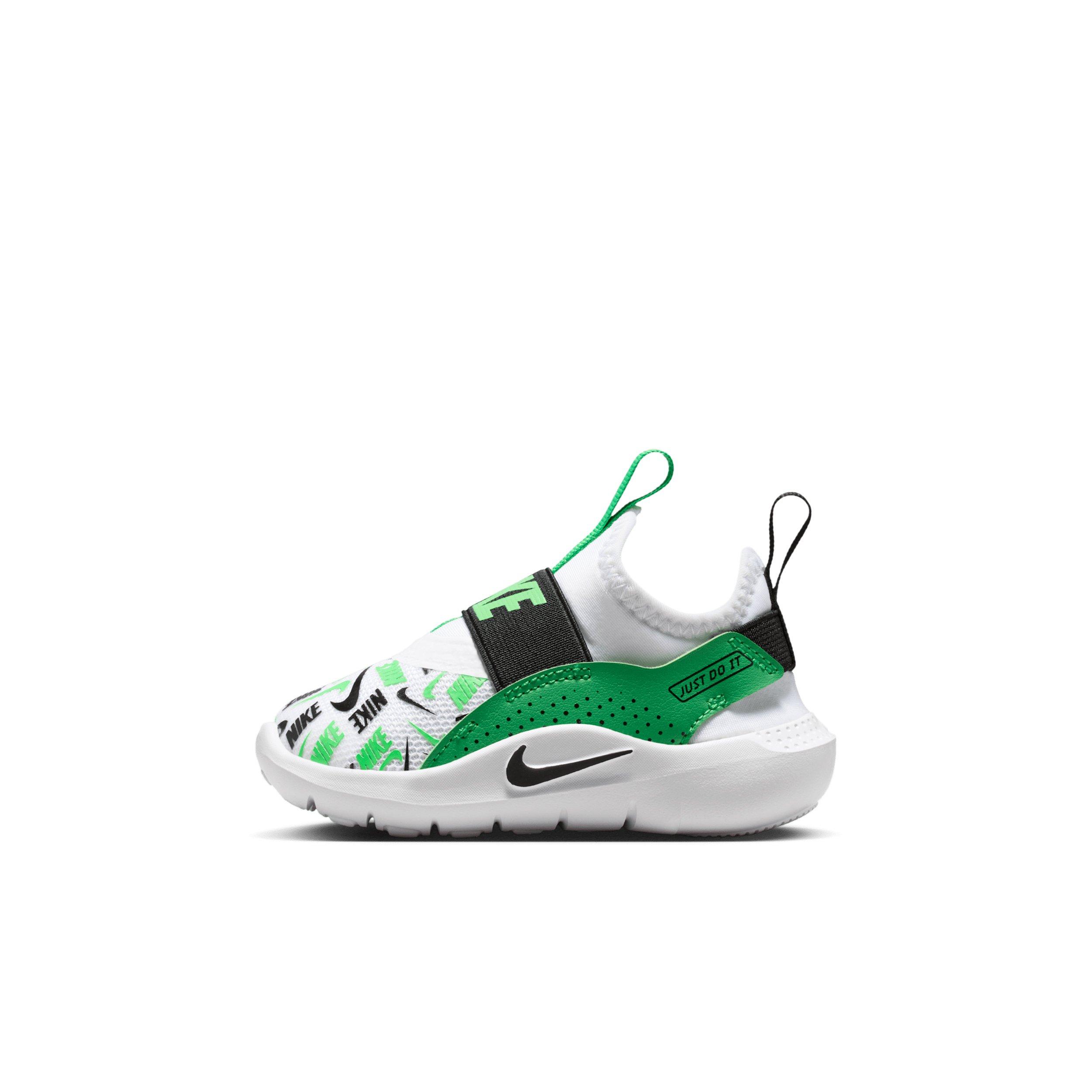 Nike Flex Runner 4 "White/Green Spark/Illusion Green/Black" Infant Boys' Running Shoe - WHITE/GREEN/GREEN/BLACK