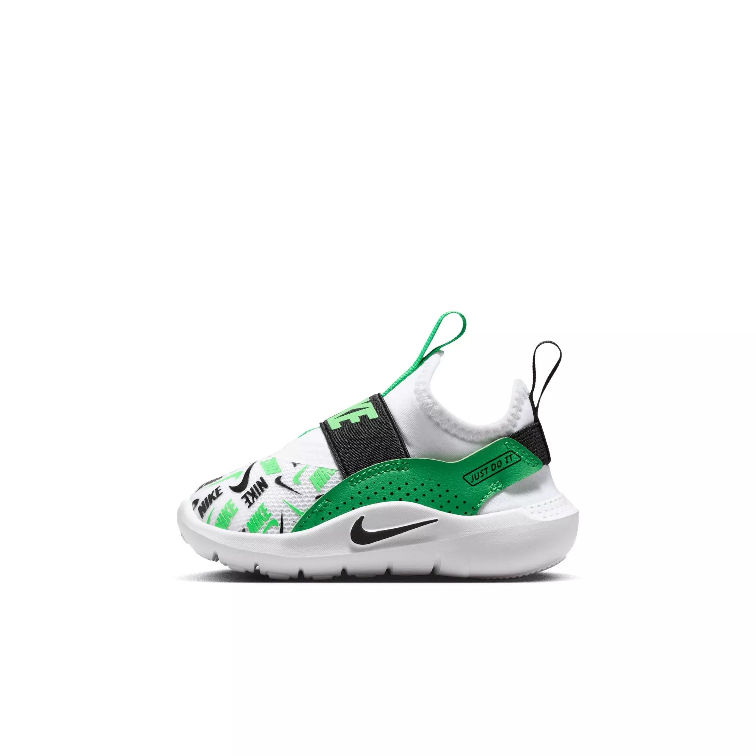 Nike Flex Runner 4 "White/Green Spark/Illusion Green/Black" Infant Boys' Running Shoe - WHITE/GREEN/GREEN/BLACK