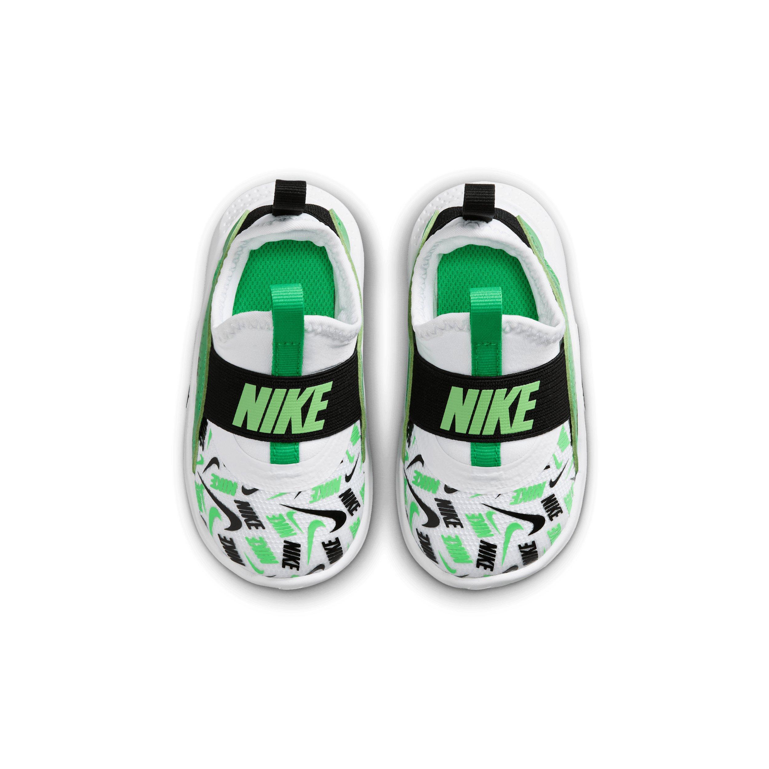 Nike Flex Runner 4 "White/Green Spark/Illusion Green/Black" Infant Boys' Running Shoe - WHITE/GREEN/GREEN/BLACK