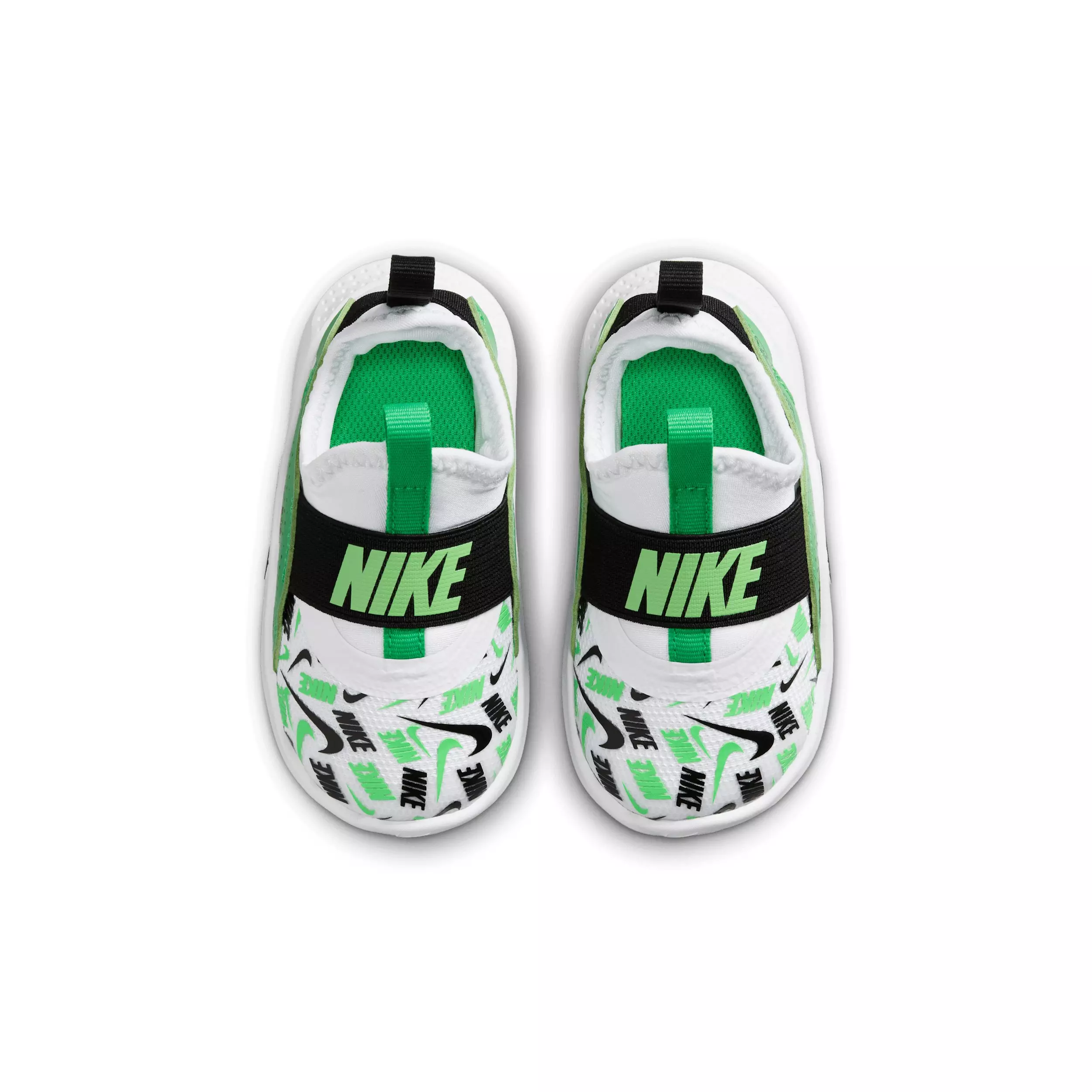 Nike Flex Runner 4 "White/Green Spark/Illusion Green/Black" Infant Boys' Running Shoe - WHITE/GREEN/GREEN/BLACK