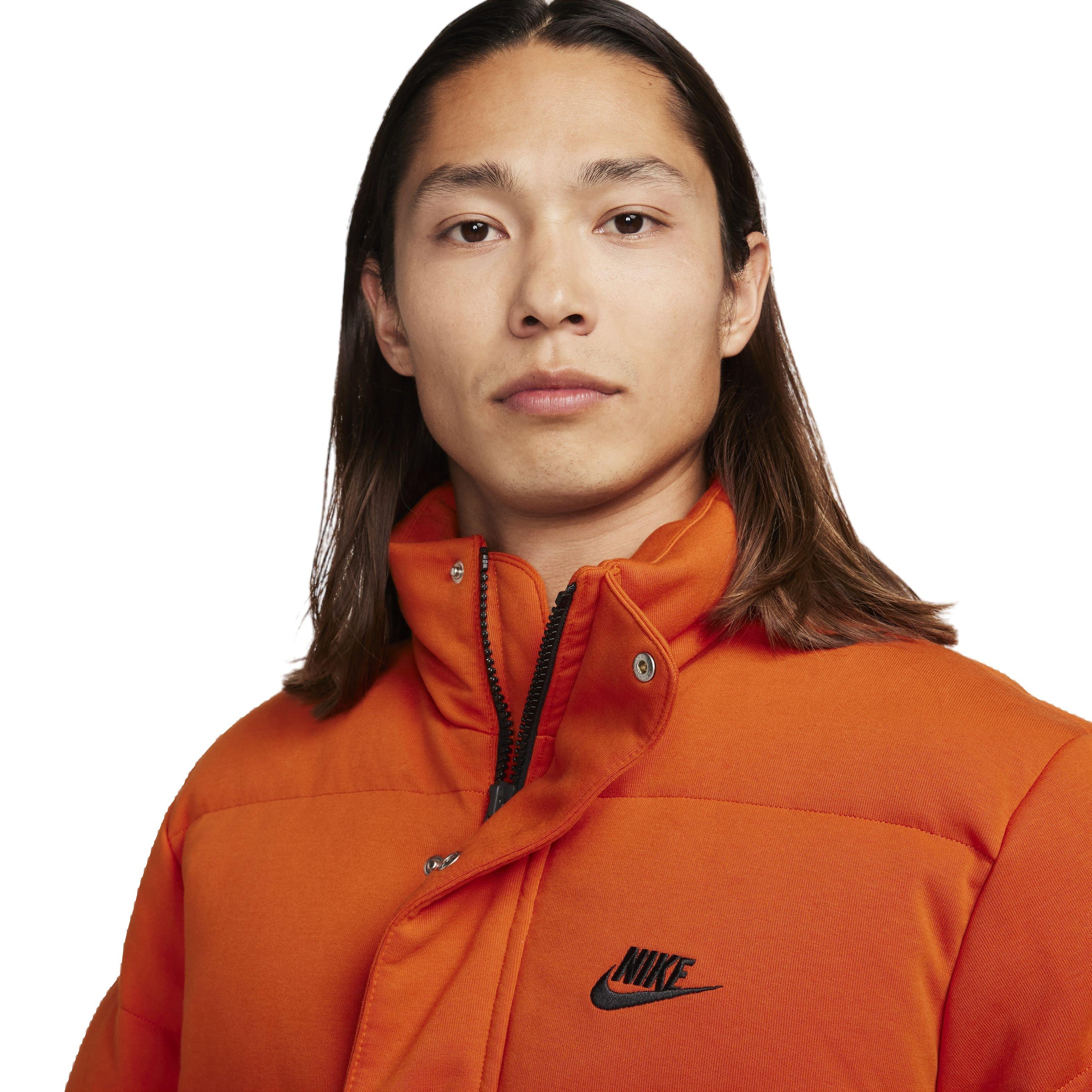 Nike hooded puffer jacket orange hot sale