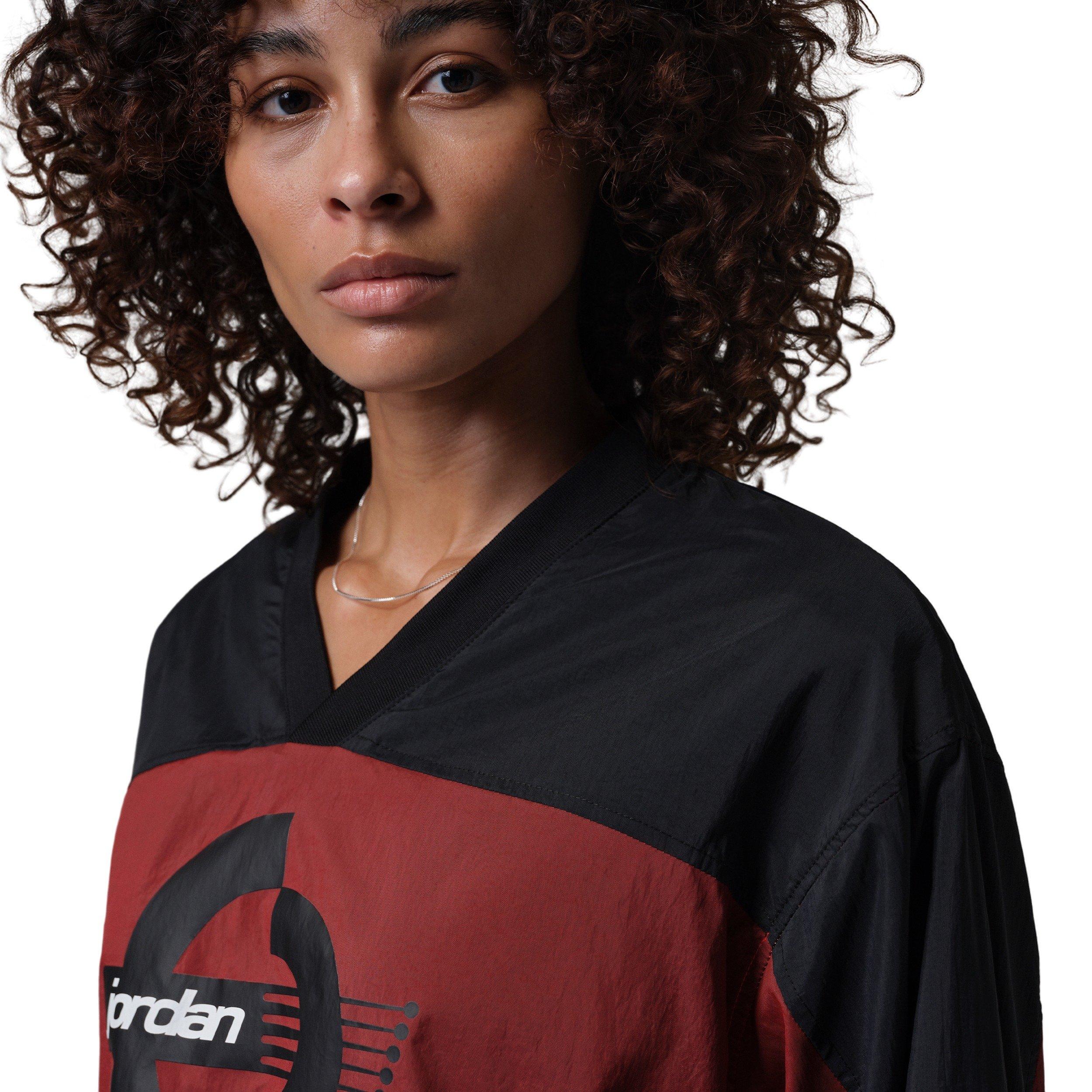 Jordan Women's Brooklyn Woven Long-Sleeve Graphic Pullover - Black/Red - BLACK/RED Thumbnail View 3