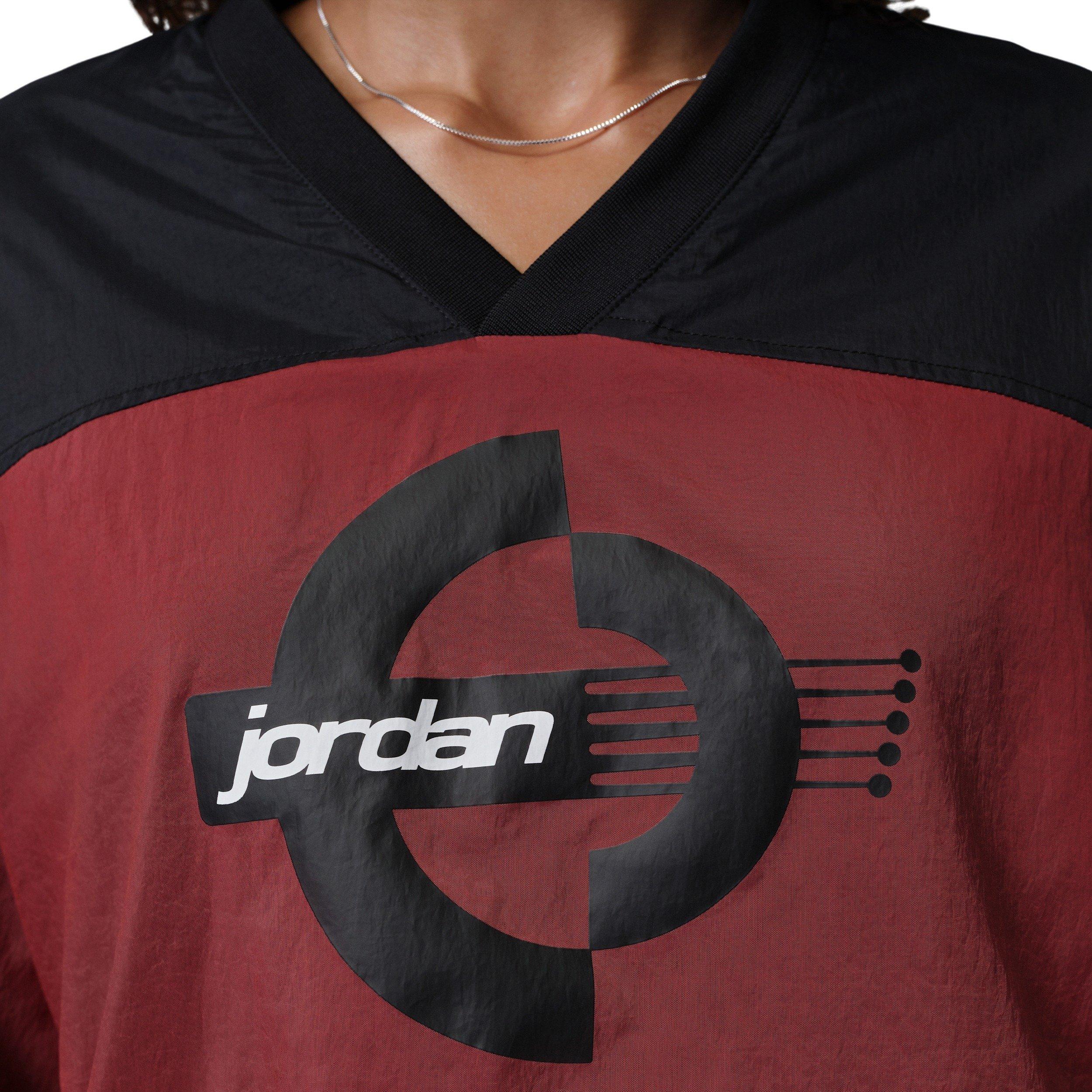 Jordan Women's Brooklyn Woven Long-Sleeve Graphic Pullover -Black/Red - BLACK/RED Thumbnail View 4