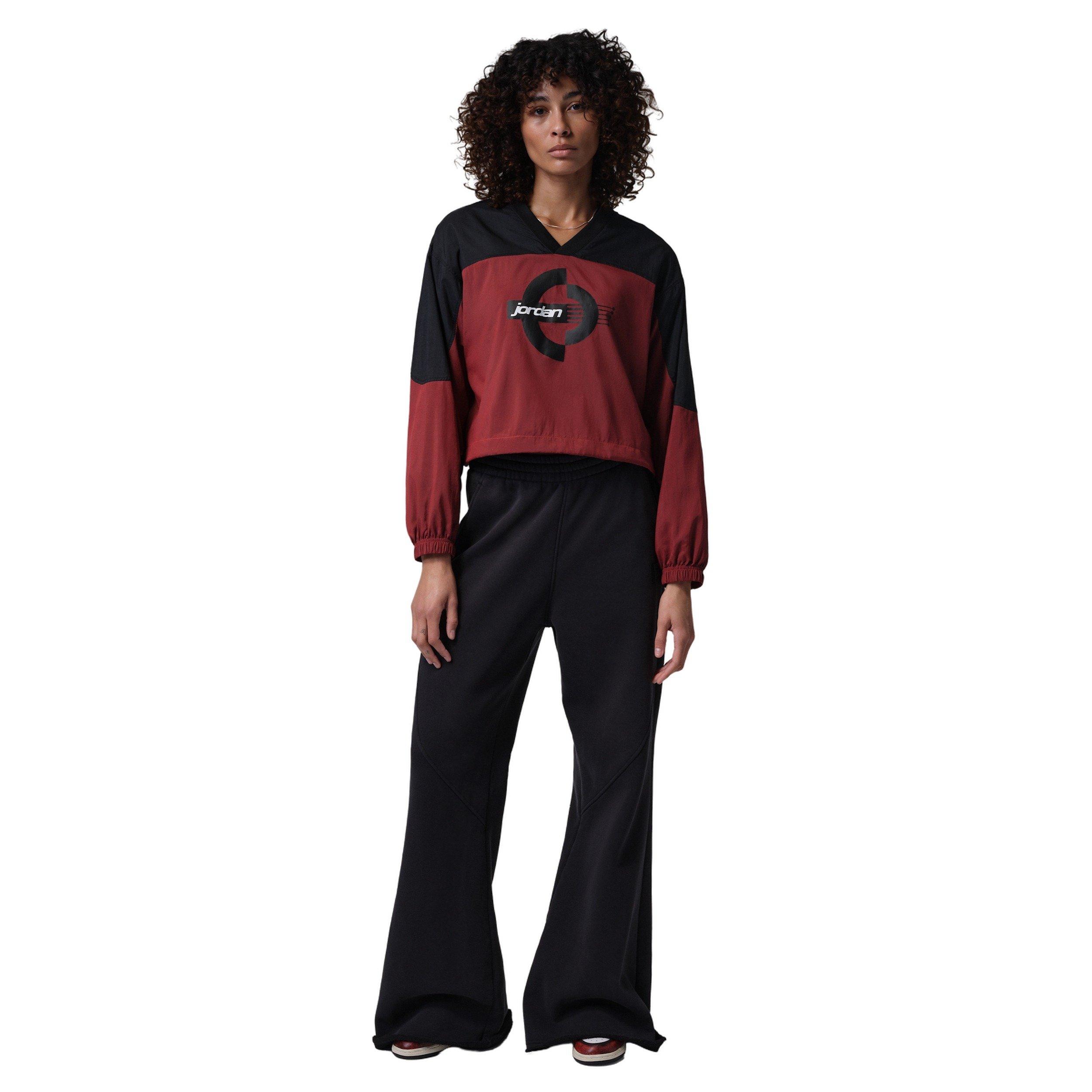 Jordan Women's Brooklyn Woven Long-Sleeve Graphic Pullover -Black/Red - BLACK/RED Thumbnail View 7