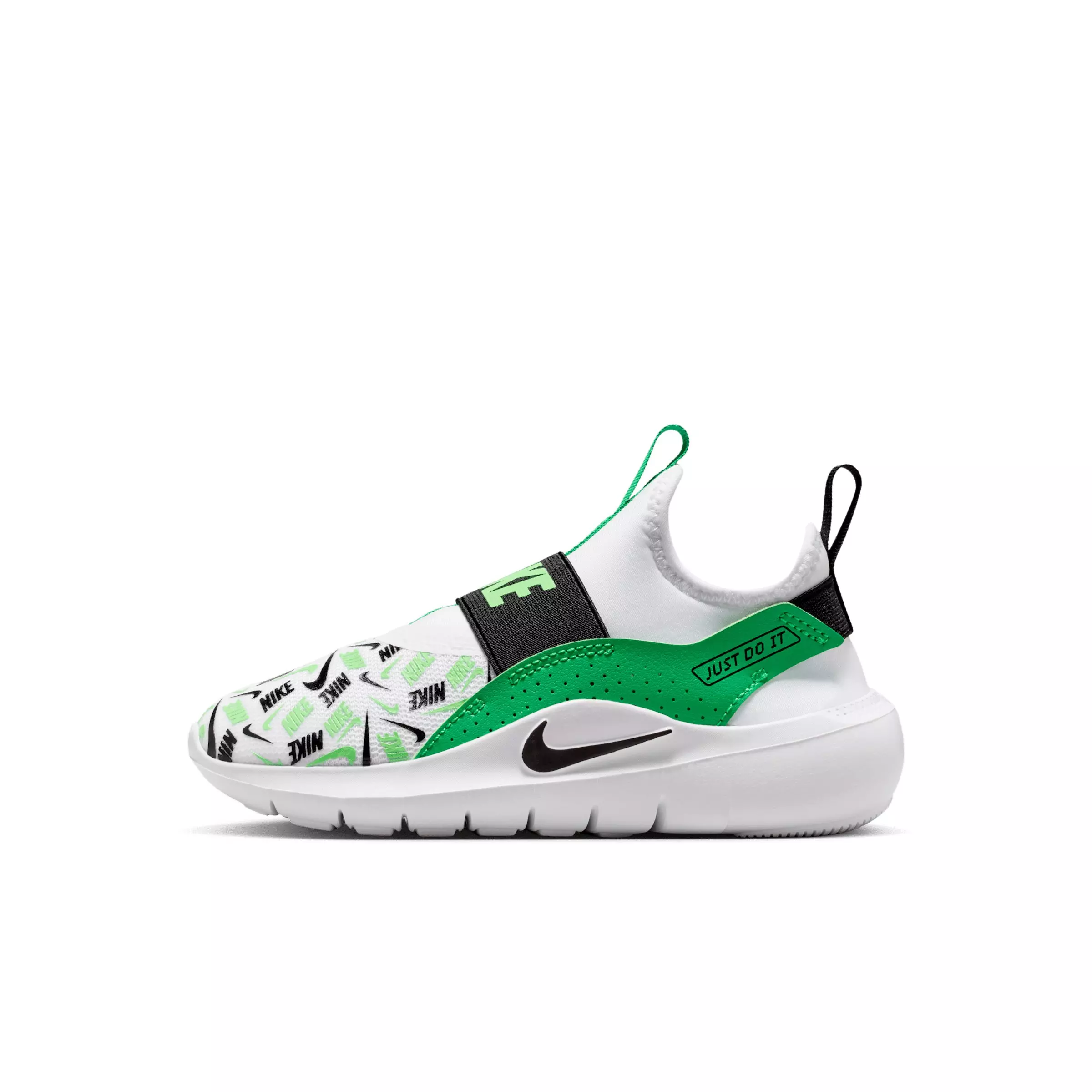 Nike Flex Runner "White/Green Spark/Illusion Green/Black" Preschool Boys' Running Shoe - WHITE/GREEN/GREEN/BLACK