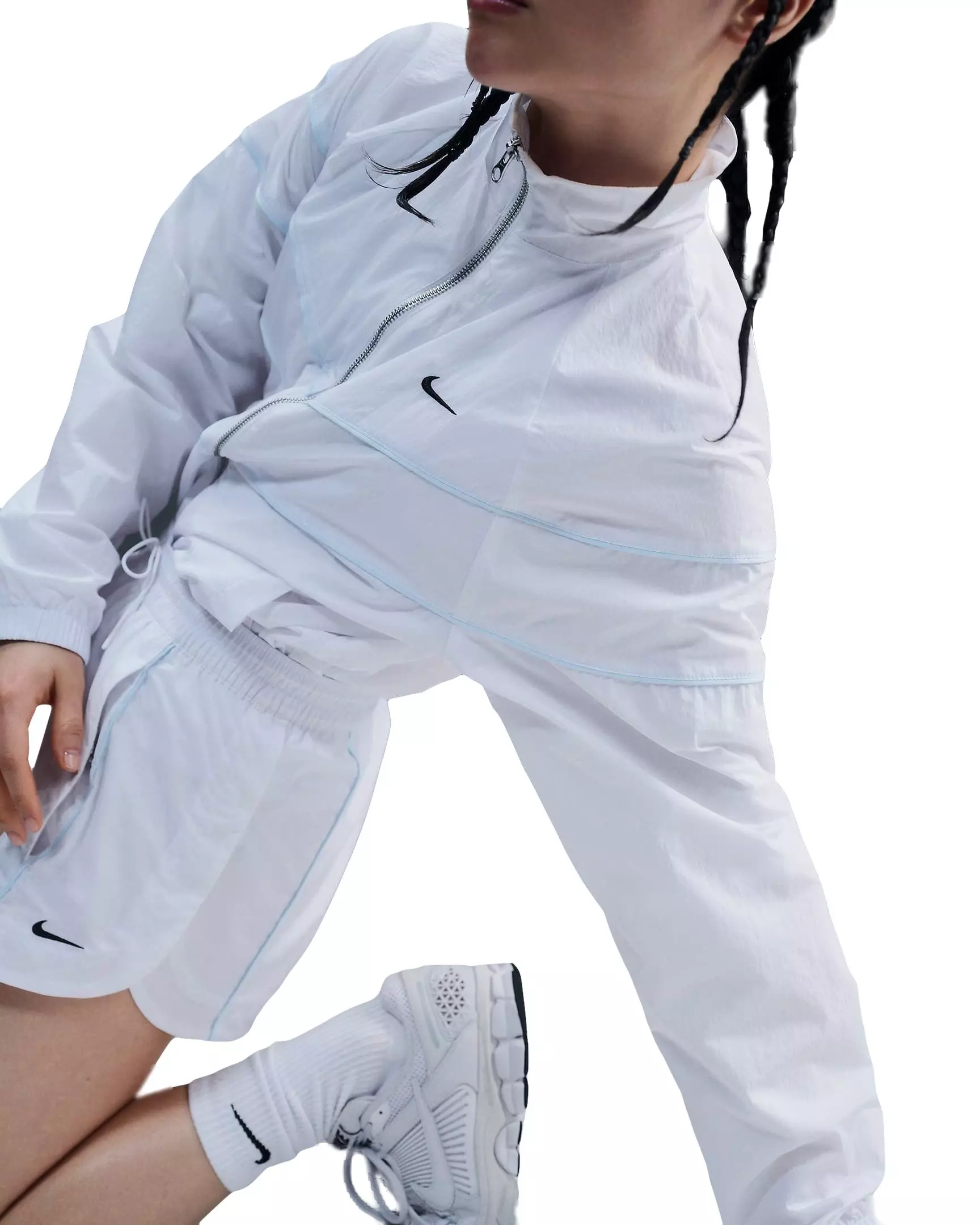 Nike Women's Windrunner Loose UV Woven Full-Zip Jacket - WHITE