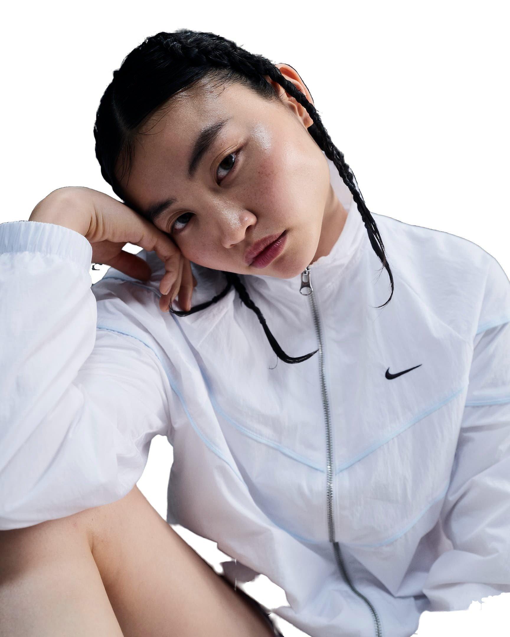 Nike Women's Windrunner Loose UV Woven Full-Zip Jacket - WHITE Thumbnail View 3