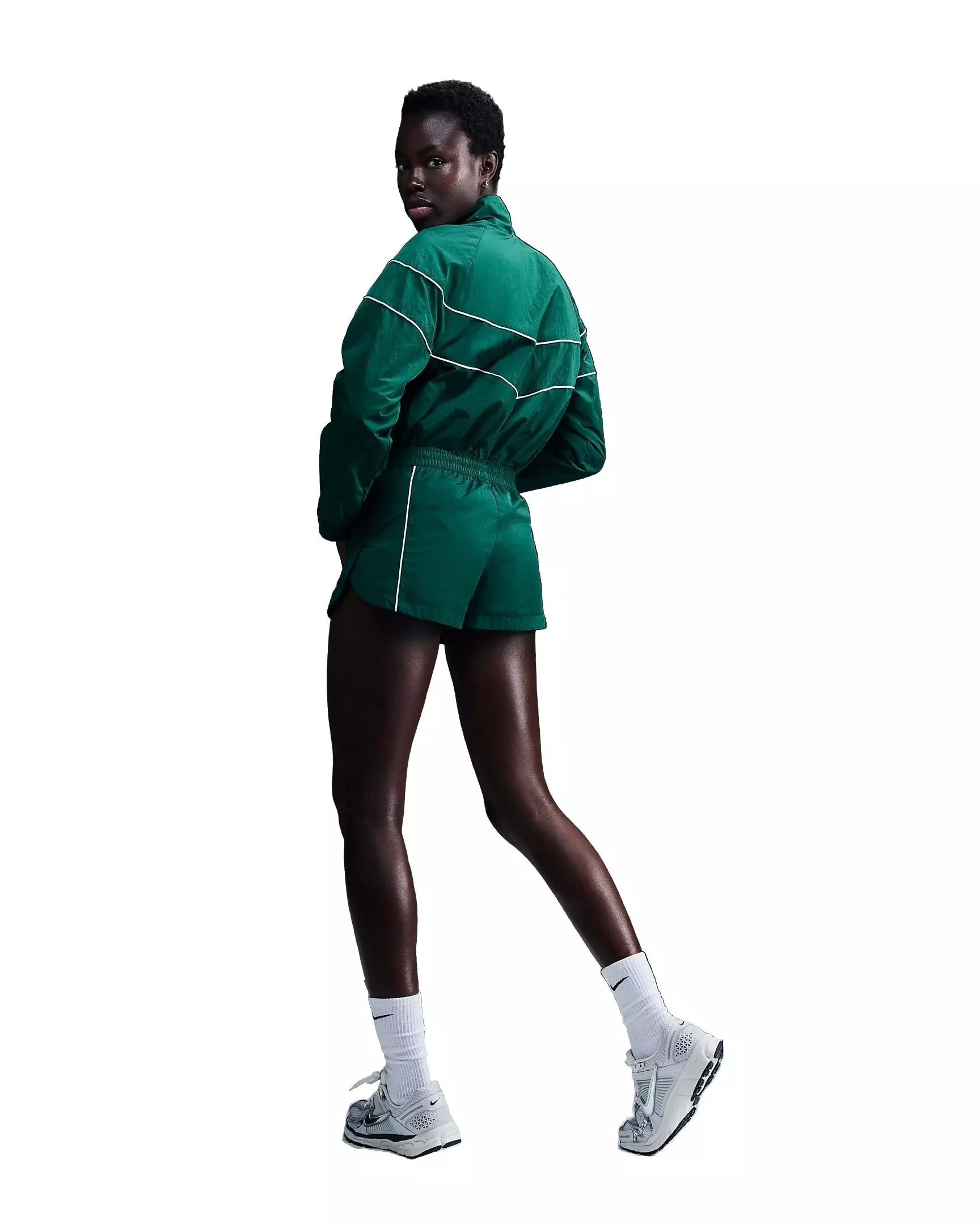 Nike Women's Windrunner Loose UV Woven Full-Zip Jacket - GREEN