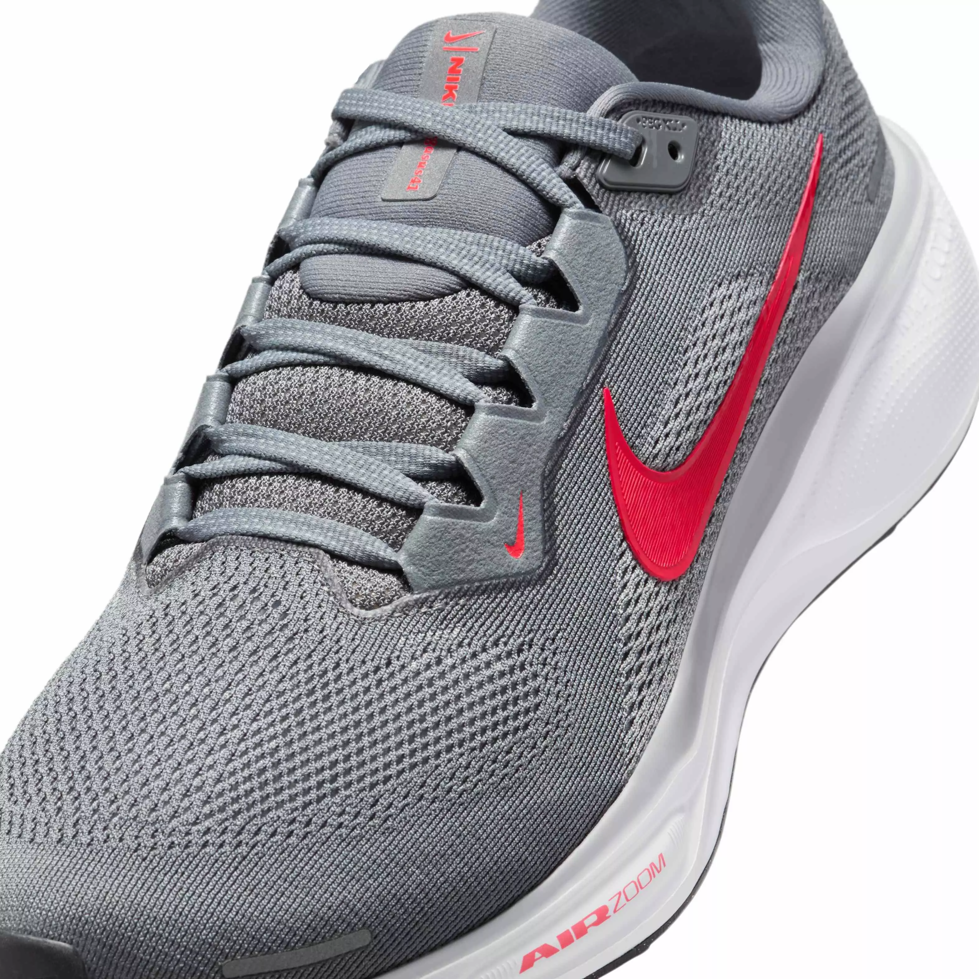 Nike Pegasus 41 "Cool Grey/Wolf Grey/Pure Platinum/Bright Crimson" Men's Running Shoe - GREY/GREY/PLATINUM/CRIMSON