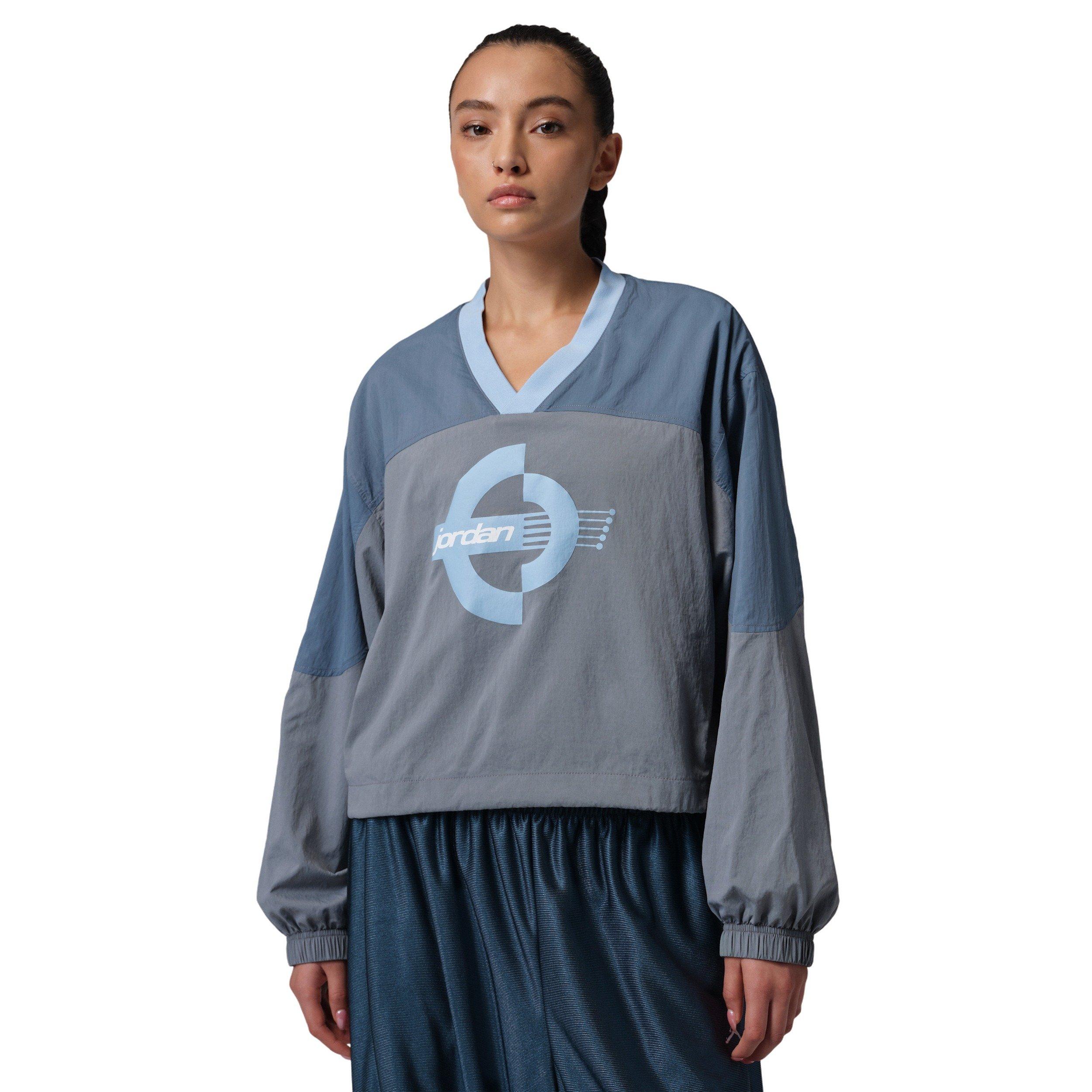 Jordan Women's Brooklyn Woven Long-Sleeve Graphic Pullover -Blue/Grey - BLUE/GREY Thumbnail View 1