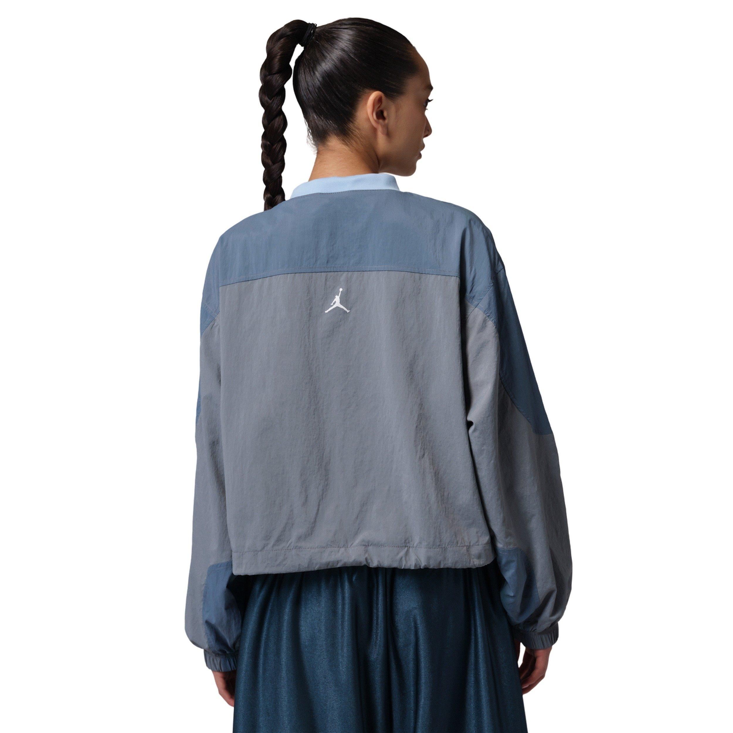 Jordan Women's Brooklyn Woven Long-Sleeve Graphic Pullover - Blue/Grey - BLUE/GREY Thumbnail View 2