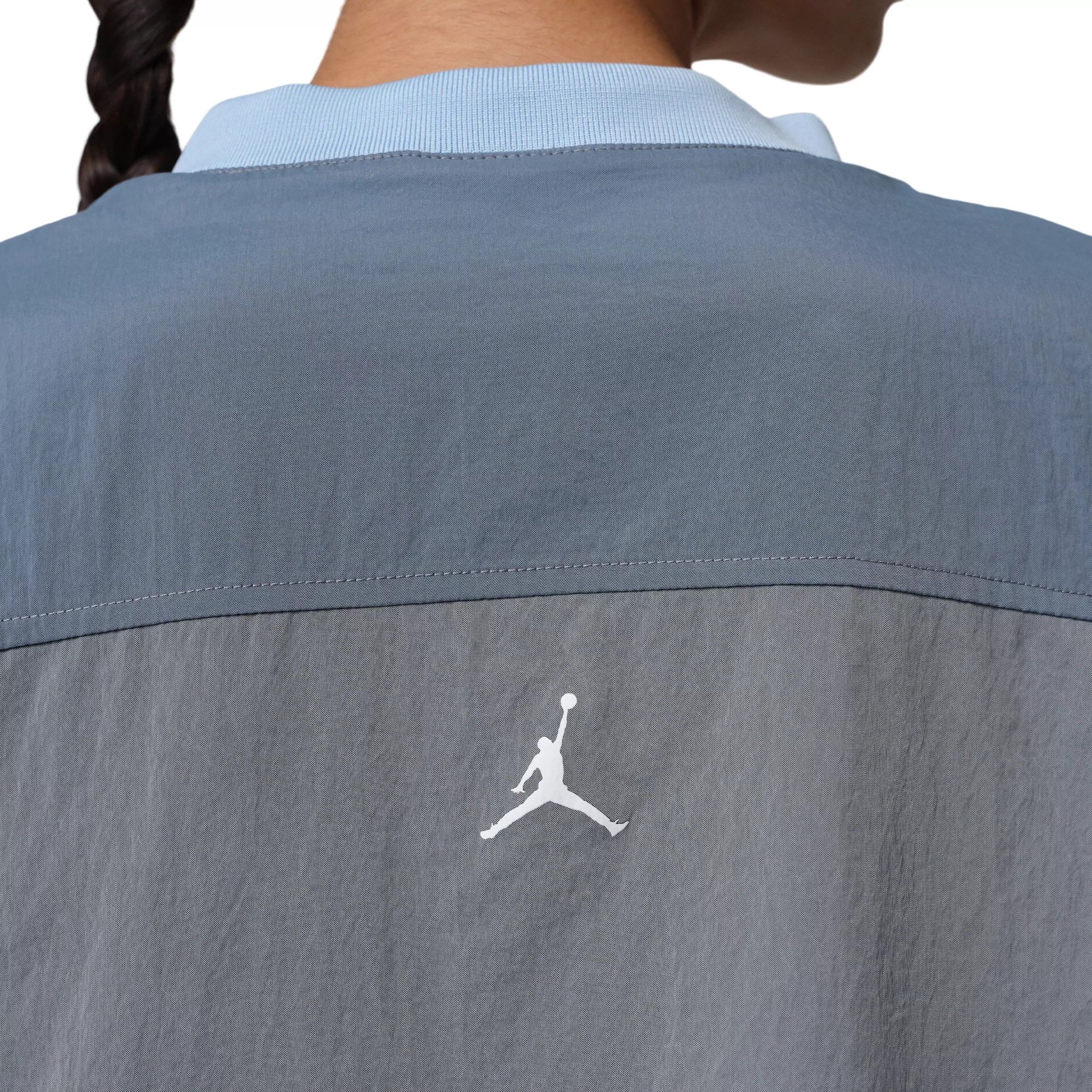 Jordan Women's Brooklyn Woven Long-Sleeve Graphic Pullover -Blue/Grey - BLUE/GREY