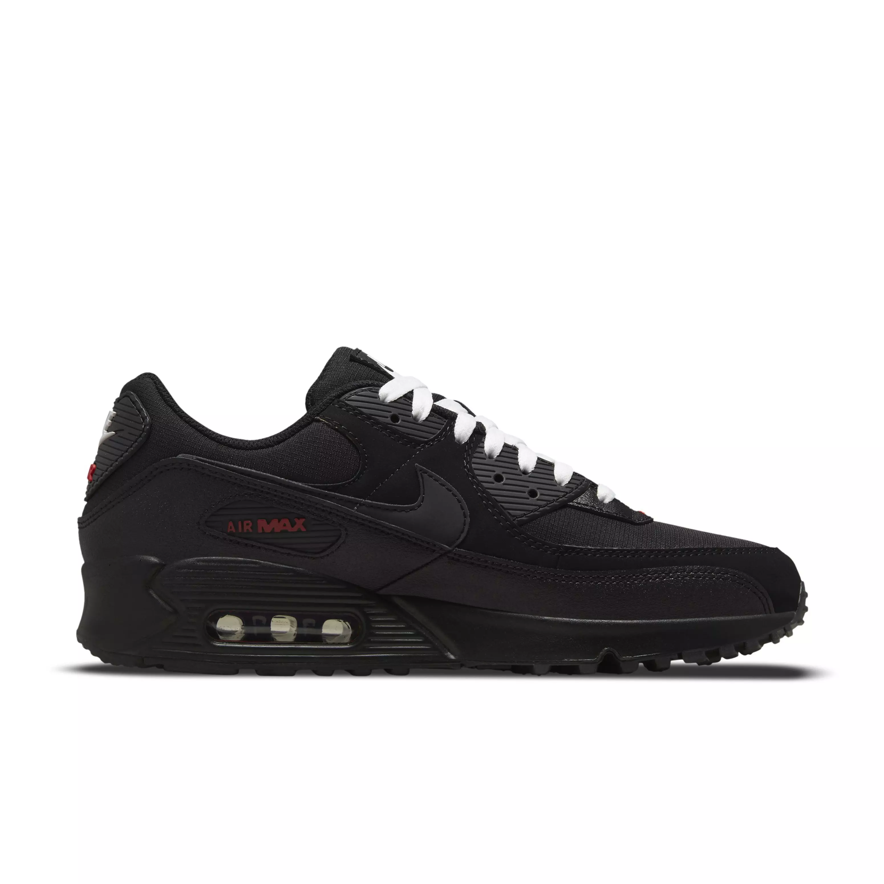 Nike Air Max 90 Black/Red/White Men's Shoe - Hibbett | City Gear