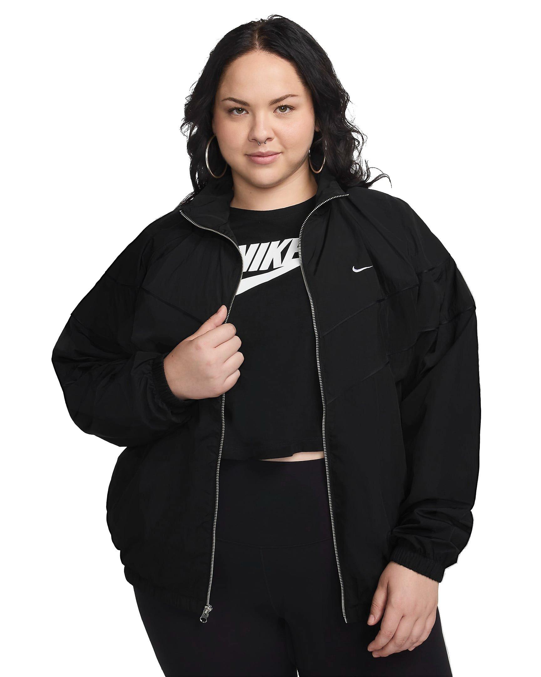 Nike Women's Loose Windrunner UV Woven Full-Zip Jacket - BLACK Thumbnail View 1