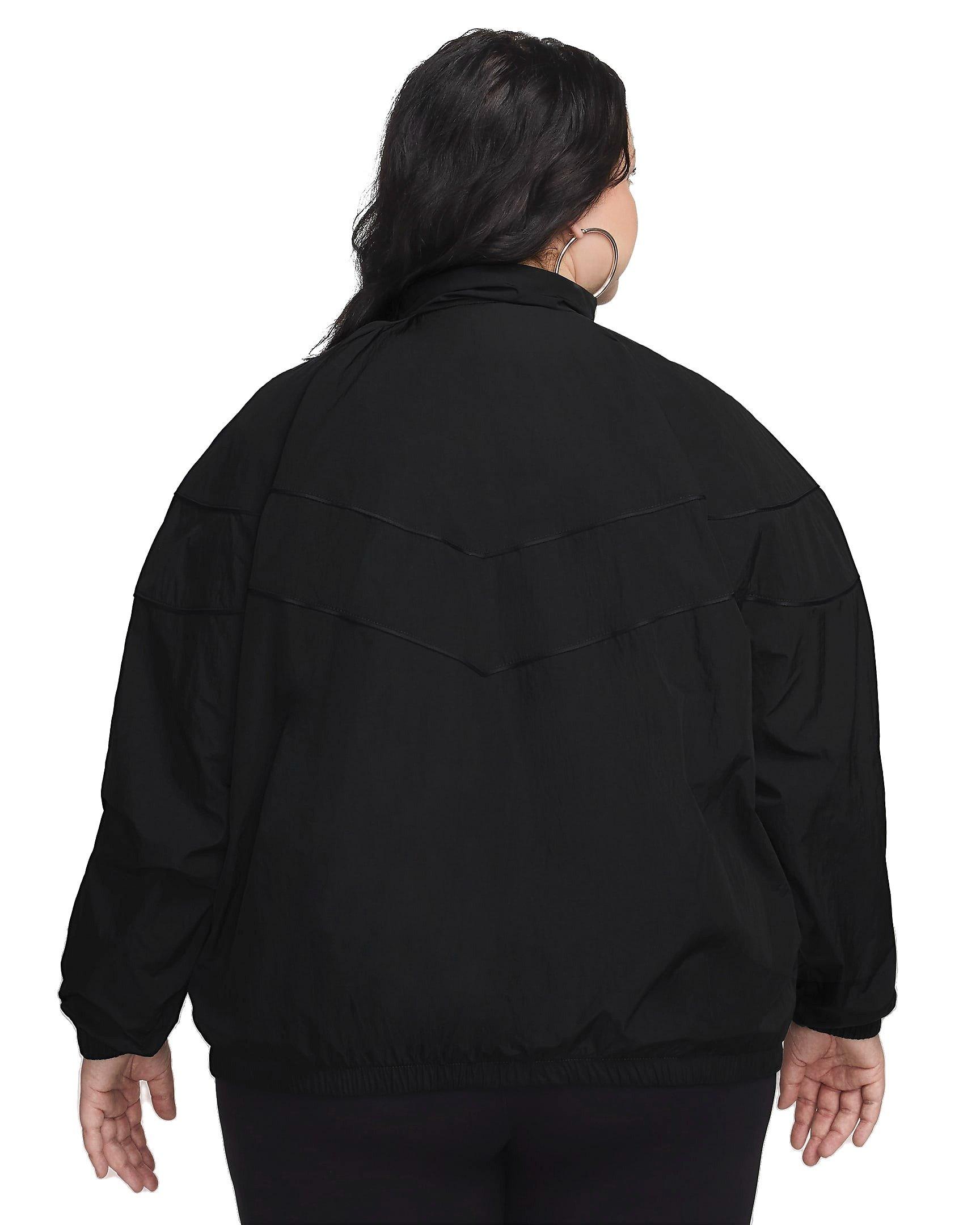 Nike Women's Loose Windrunner UV Woven Full-Zip Jacket - BLACK Thumbnail View 2