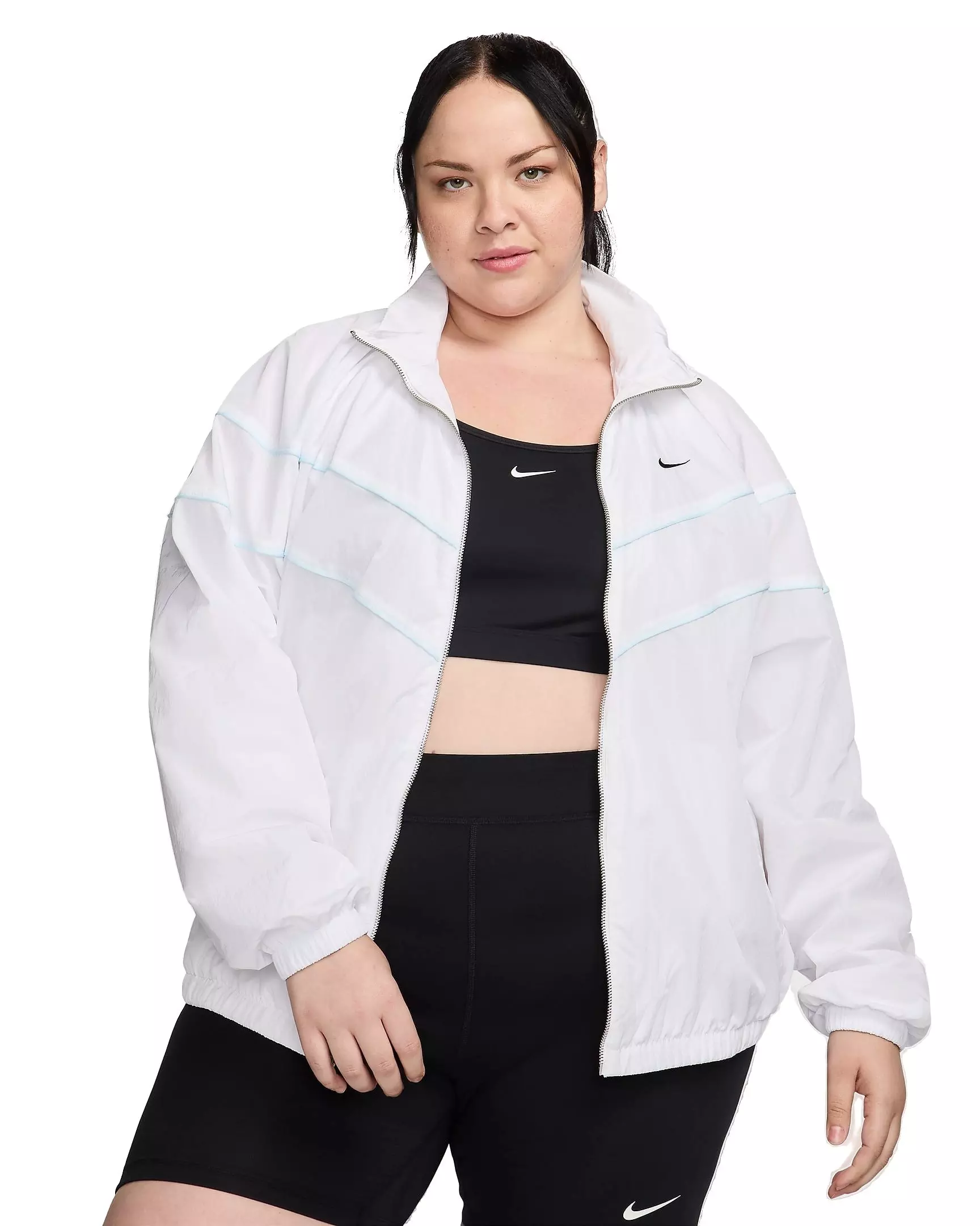 Nike Women's Loose Windrunner UV Woven Full-Zip Jacket - WHITE