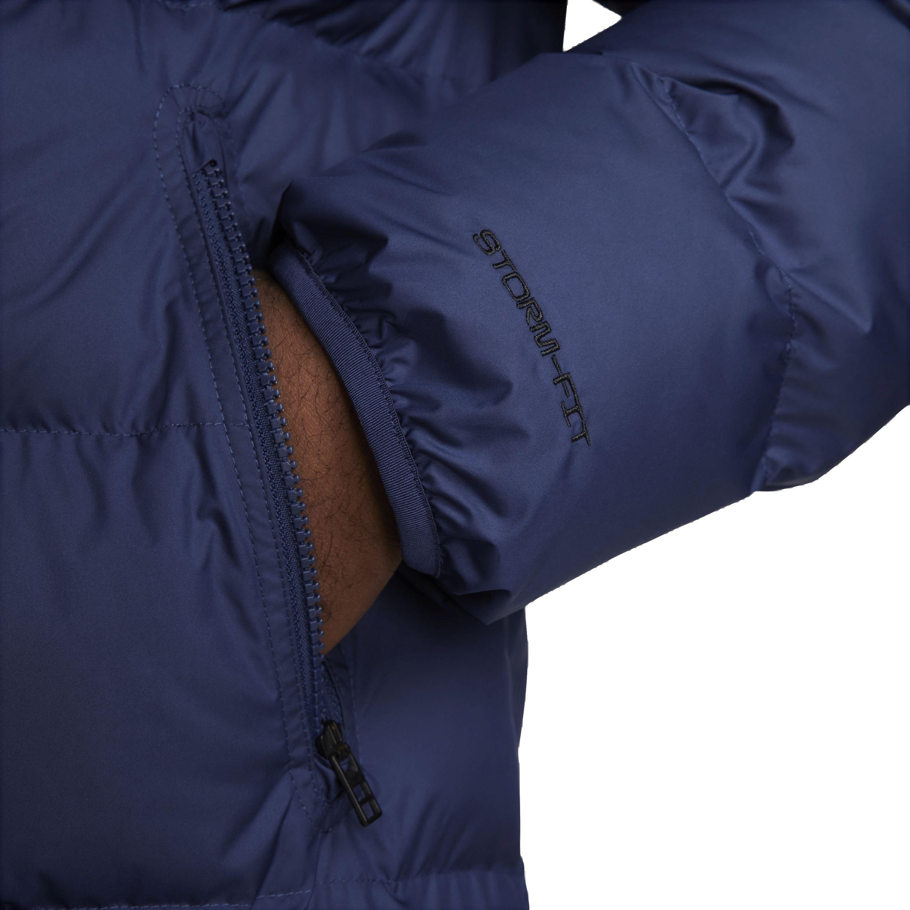 Nike Men's Storm-FIT Windrunner Hooded Parka Jacket - BLUE Thumbnail View 6