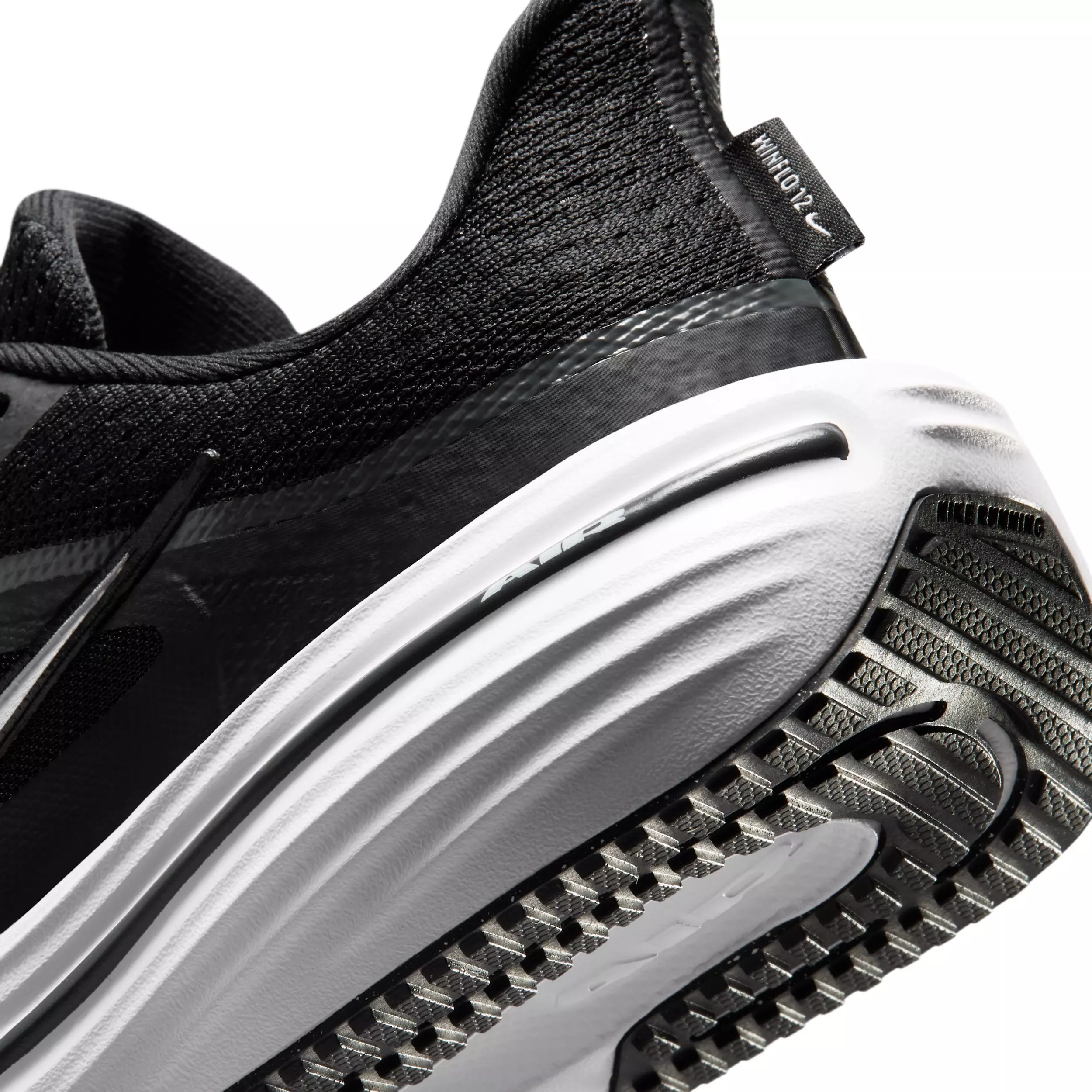 Nike Winflo 12 "Black/Dark Smoke Grey/White" Grade School Boys' Running Shoe - BLACK/DK GREY/WHITE