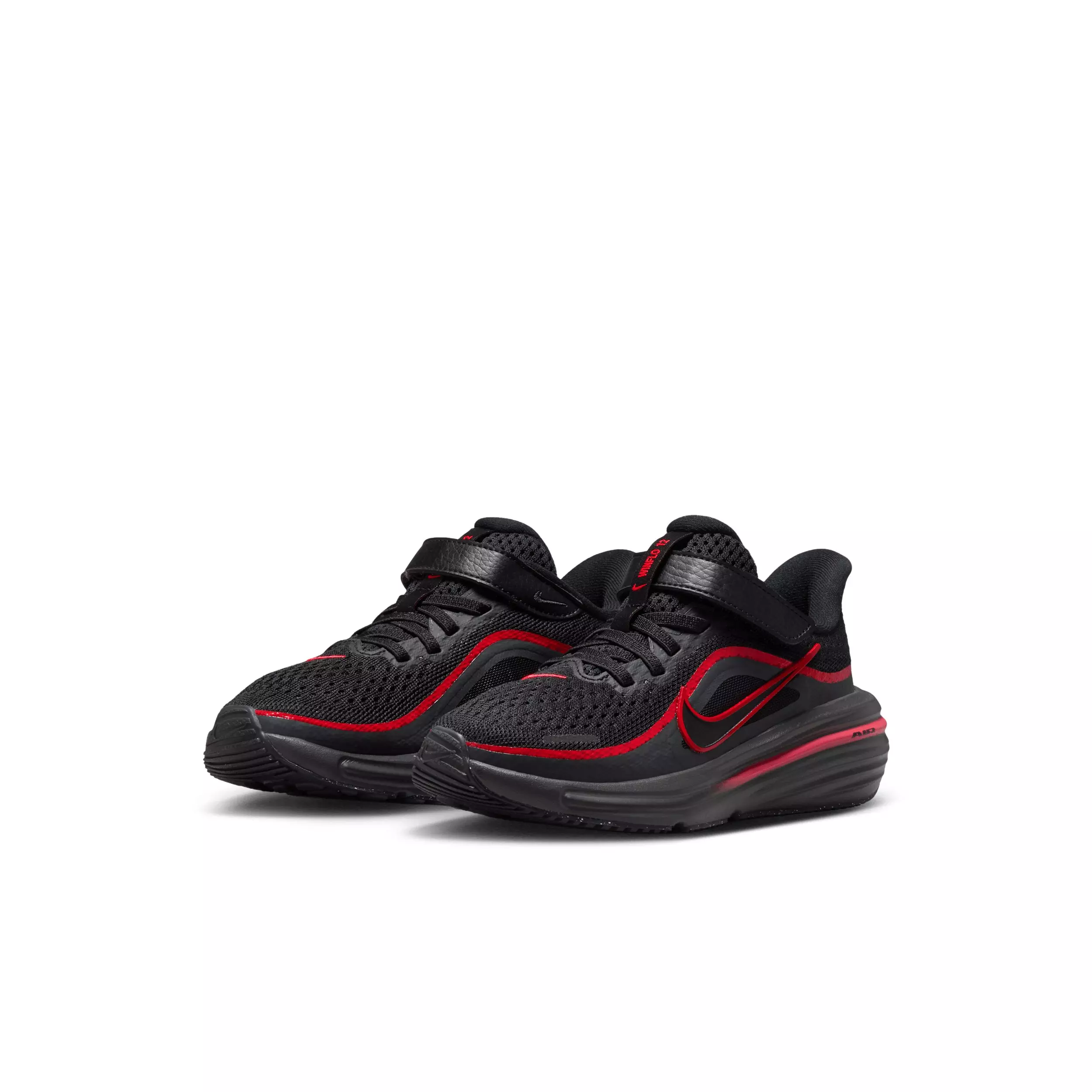 Nike Winflo 12 "Black/Red Orbit/Dark Smoke Grey/Black" Preschool Boys' Running Shoe - BLACK/RED/DK GREY/BLACK