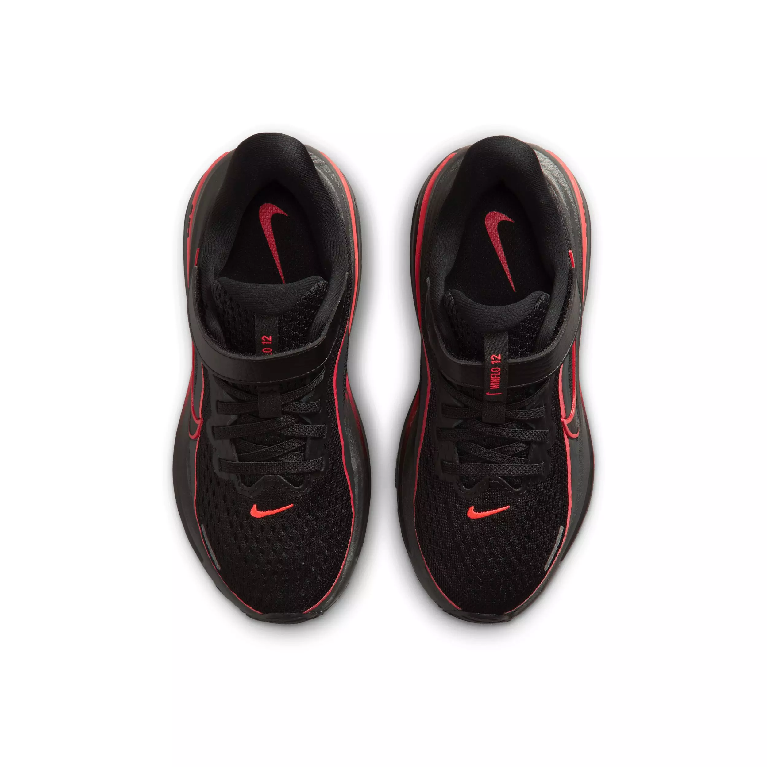 Nike Winflo 12 "Black/Red Orbit/Dark Smoke Grey/Black" Preschool Boys' Running Shoe - BLACK/RED/DK GREY/BLACK