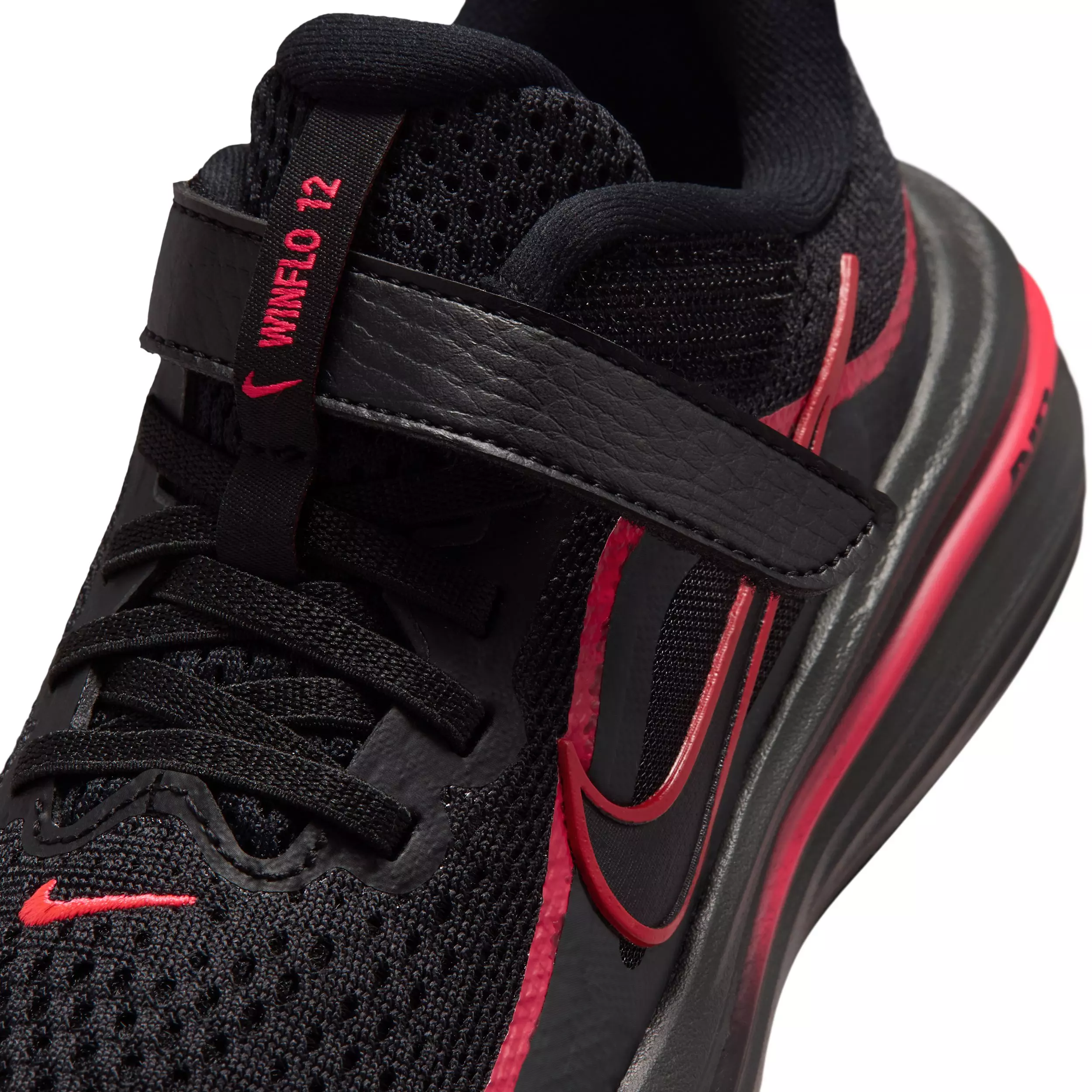 Nike Winflo 12 "Black/Red Orbit/Dark Smoke Grey/Black" Preschool Boys' Running Shoe - BLACK/RED/DK GREY/BLACK