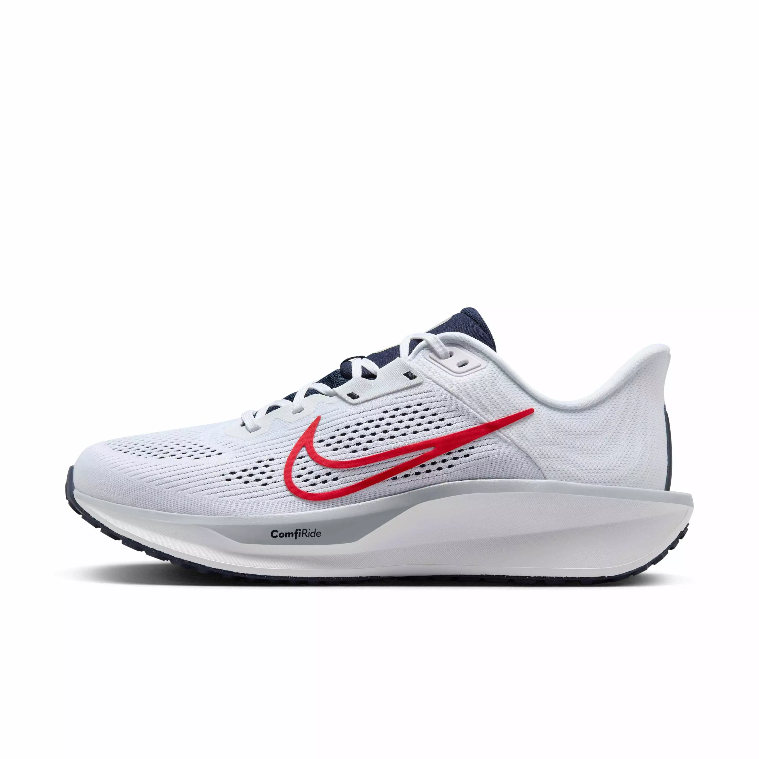 Nike Quest 6 "White/Obsidian/Wolf Grey/University Red" Men's Running Shoe - WHITE/OBSIDIAN/GREY/RED
