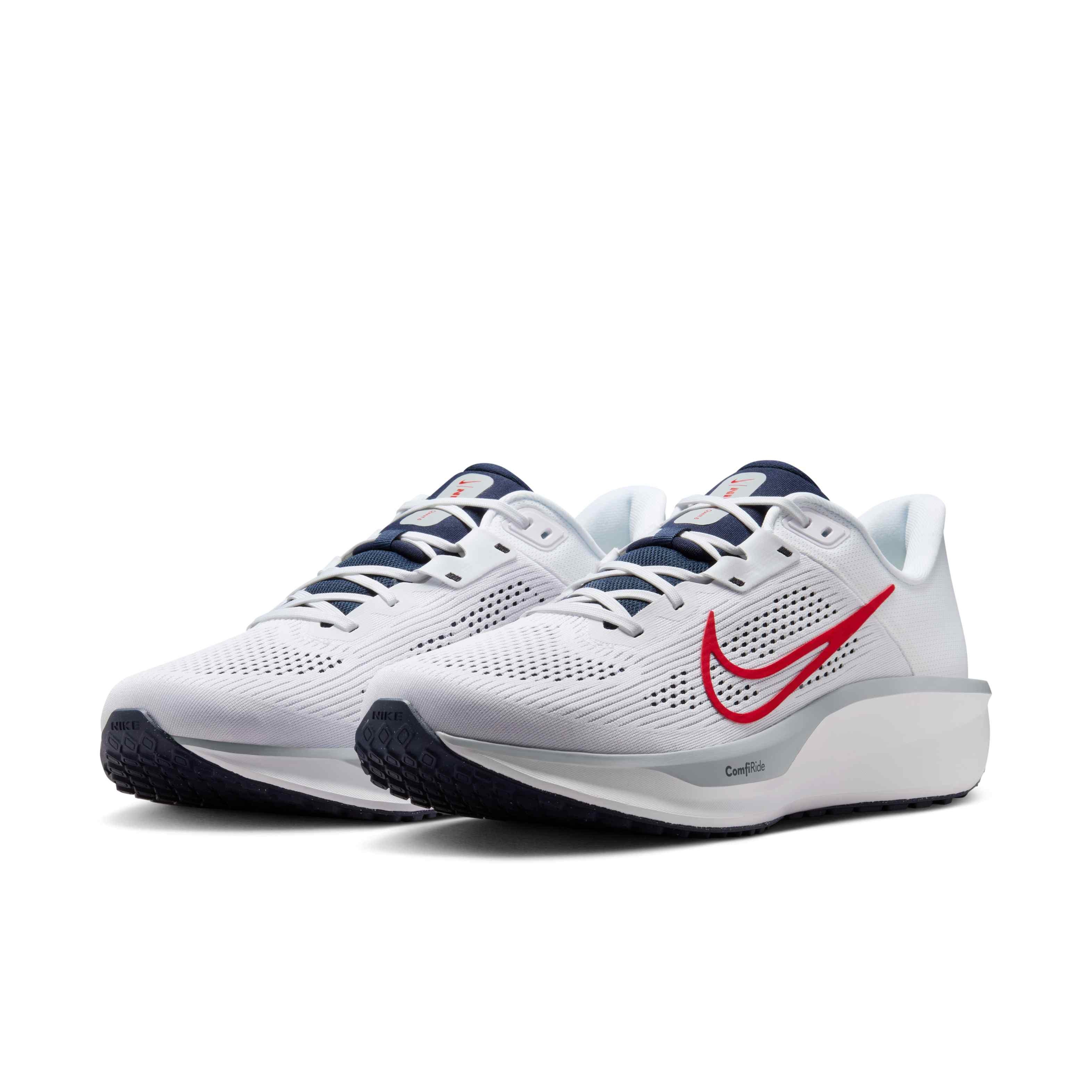 Nike Quest 6 "White/Obsidian/Wolf Grey/University Red" Men's Running Shoe - WHITE/OBSIDIAN/GREY/RED Thumbnail View 3