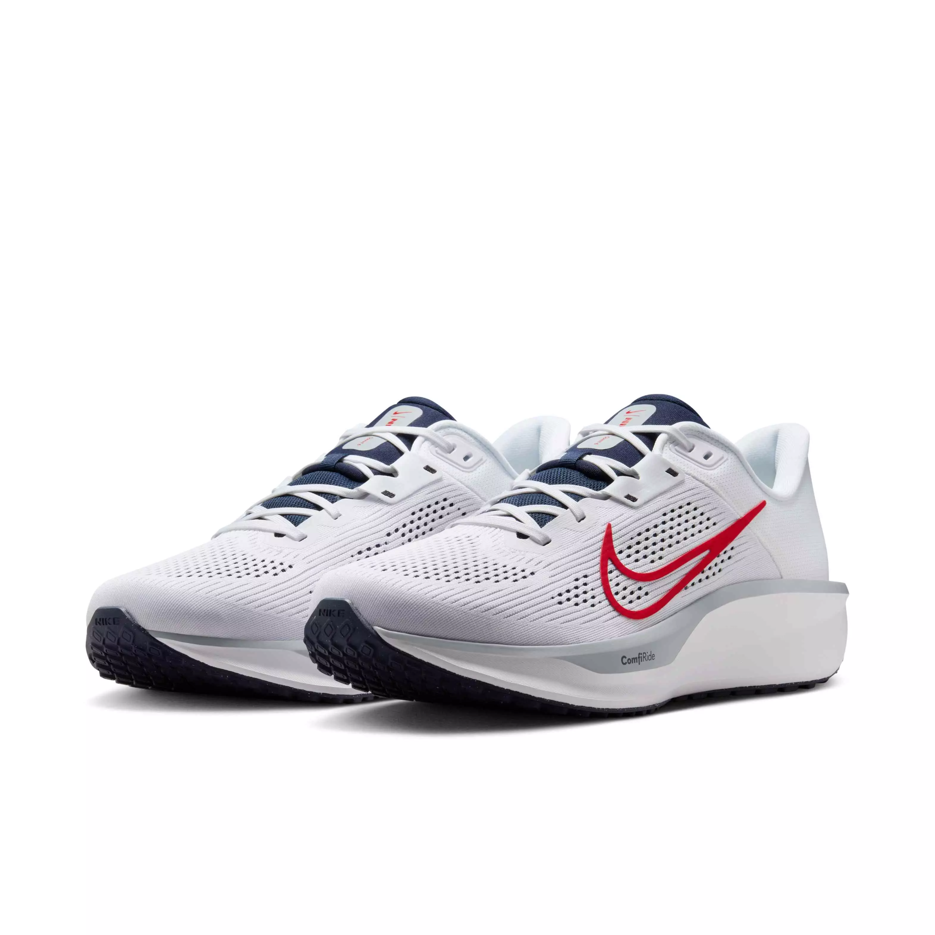 Nike Quest 6 "White/Obsidian/Wolf Grey/University Red" Men's Running Shoe - WHITE/OBSIDIAN/GREY/RED