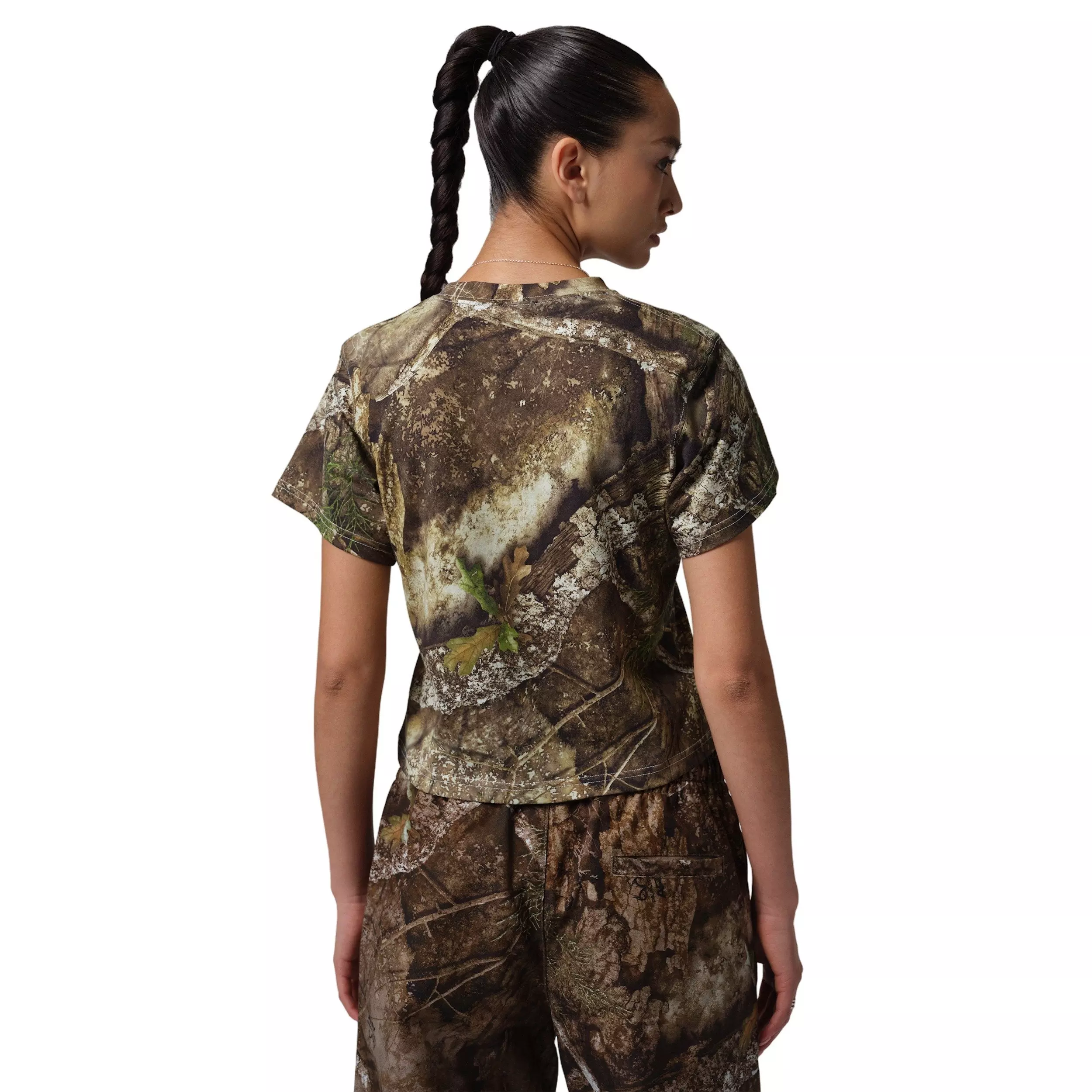 Jordan Women's Brooklyn Short-Sleeve AOP Realtree T-Shirt -Brown - BROWN