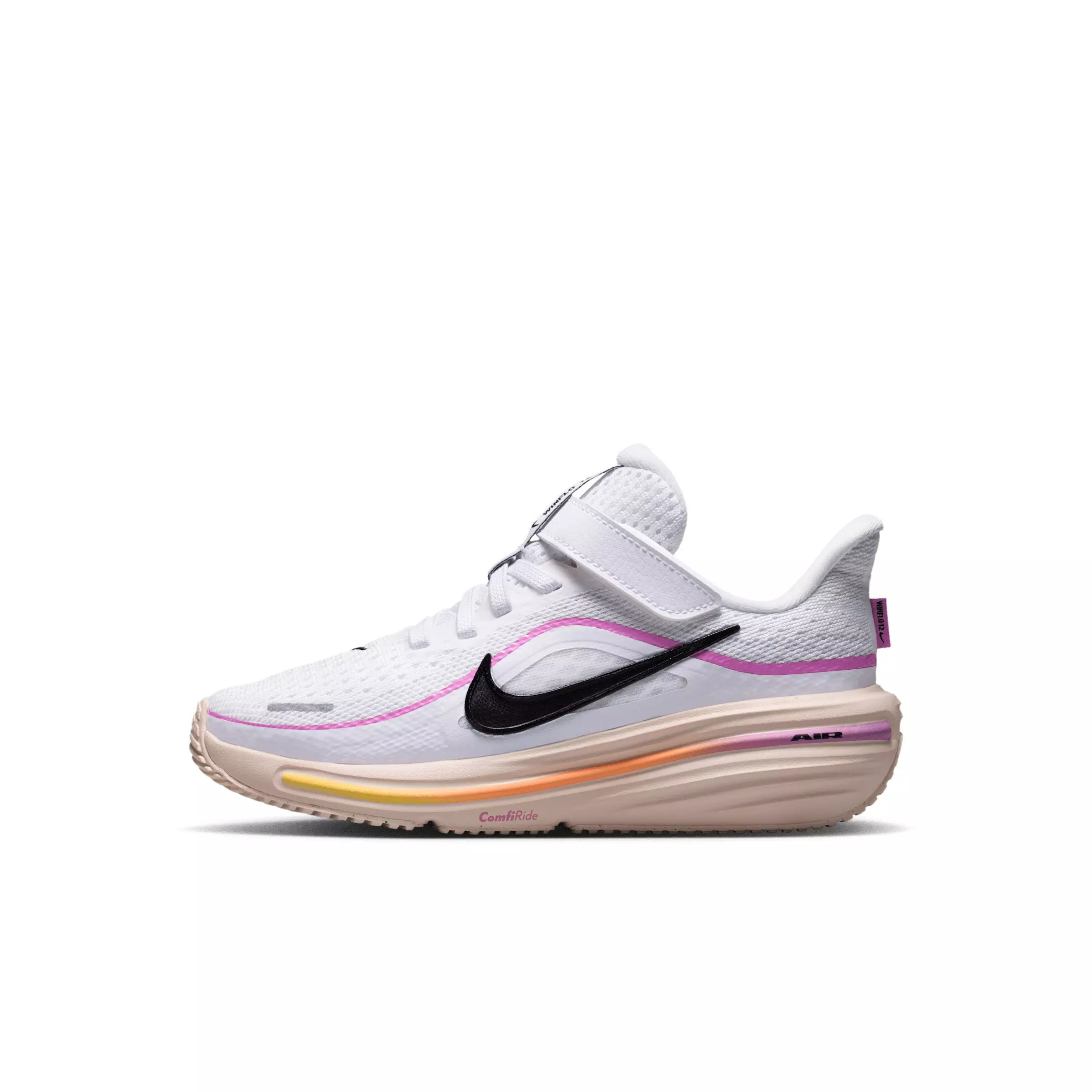 Nike Winflo 12 "White/Light Magenta/Chalk/Black" Preschool Girls' Running Shoe - WHITE/LT MAGENTA/CHALK/BLACK