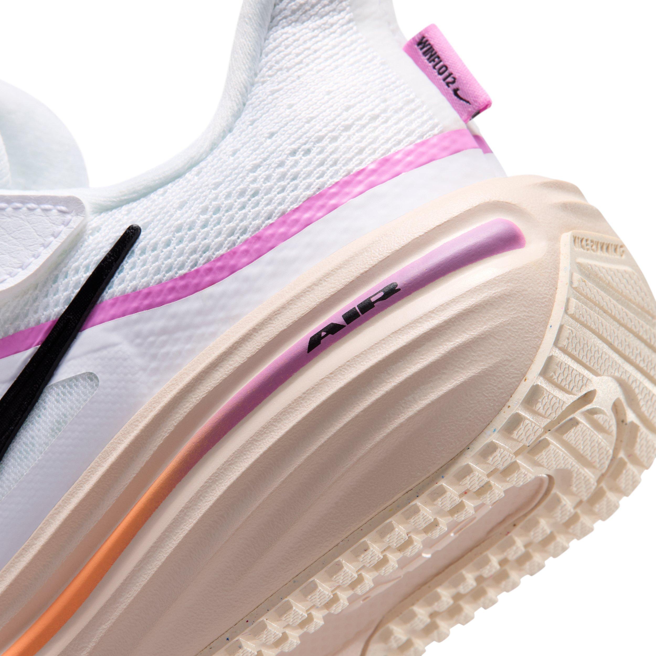 Nike Winflo 12 "White/Light Magenta/Chalk/Black" Preschool Girls' Running Shoe - WHITE/LT MAGENTA/CHALK/BLACK