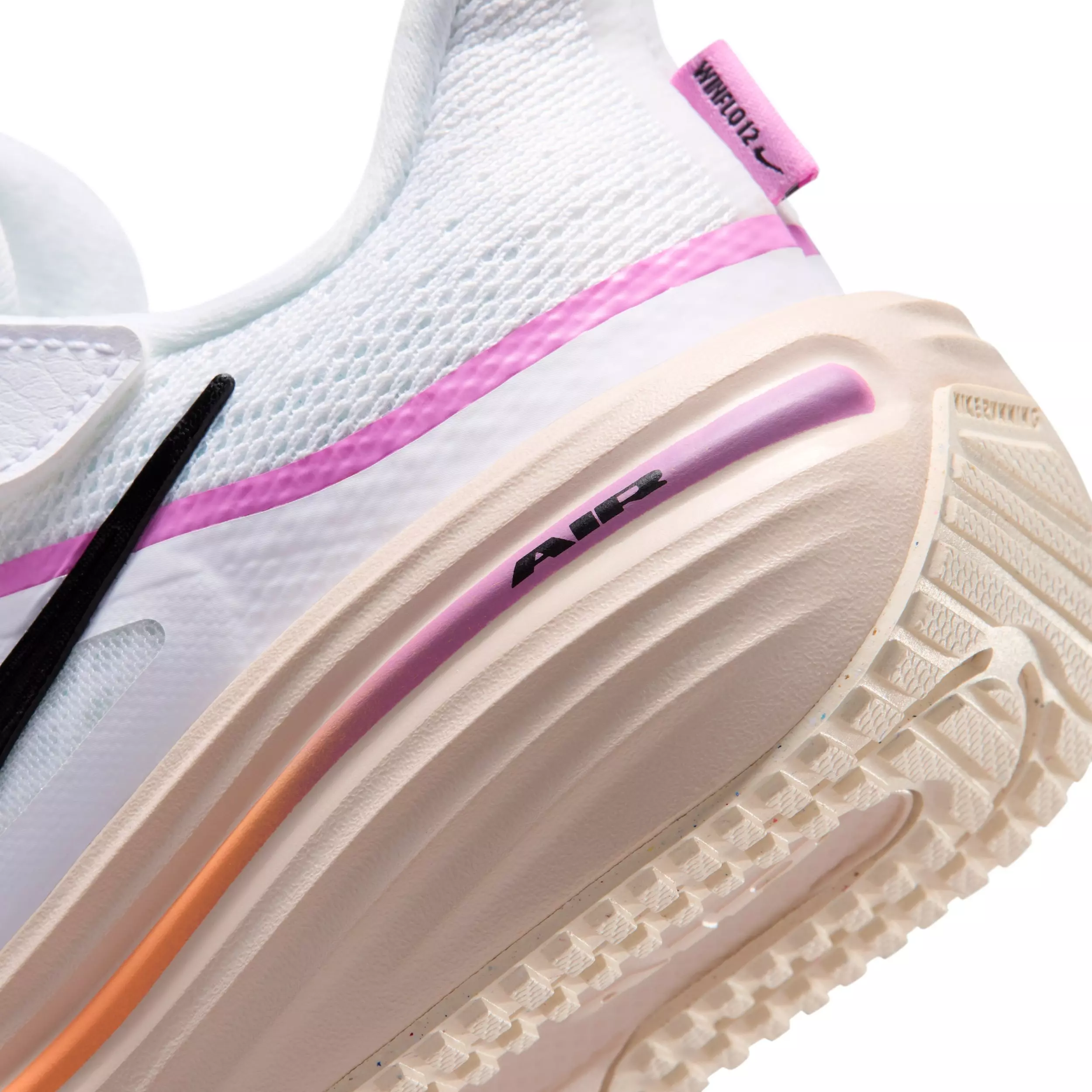 Nike Winflo 12 "White/Light Magenta/Chalk/Black" Preschool Girls' Running Shoe - WHITE/LT MAGENTA/CHALK/BLACK