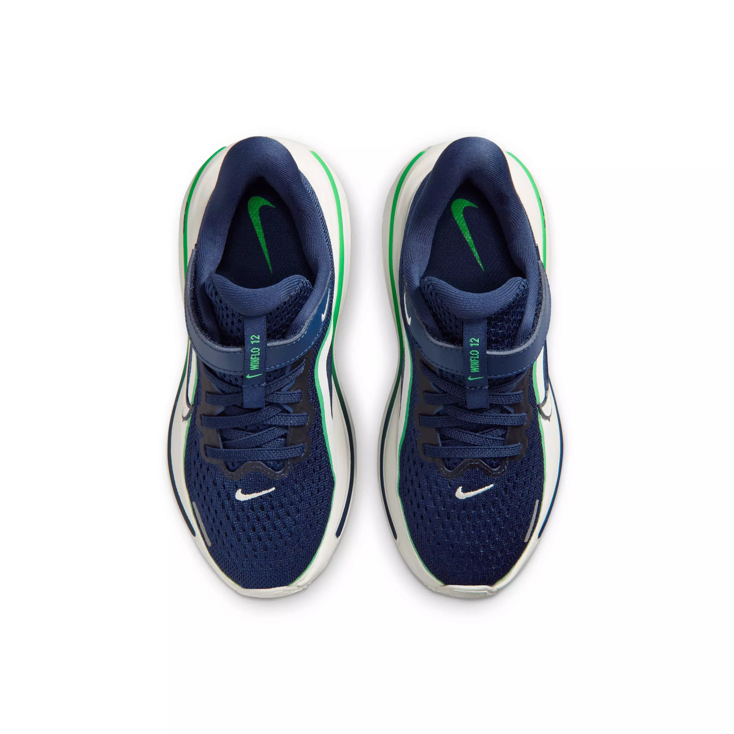 Nike Winflo 12 "Midnight Navy/Green Spark/Summit White" Preschool Boys' Running Shoe - NAVY/GREEN/WHITE
