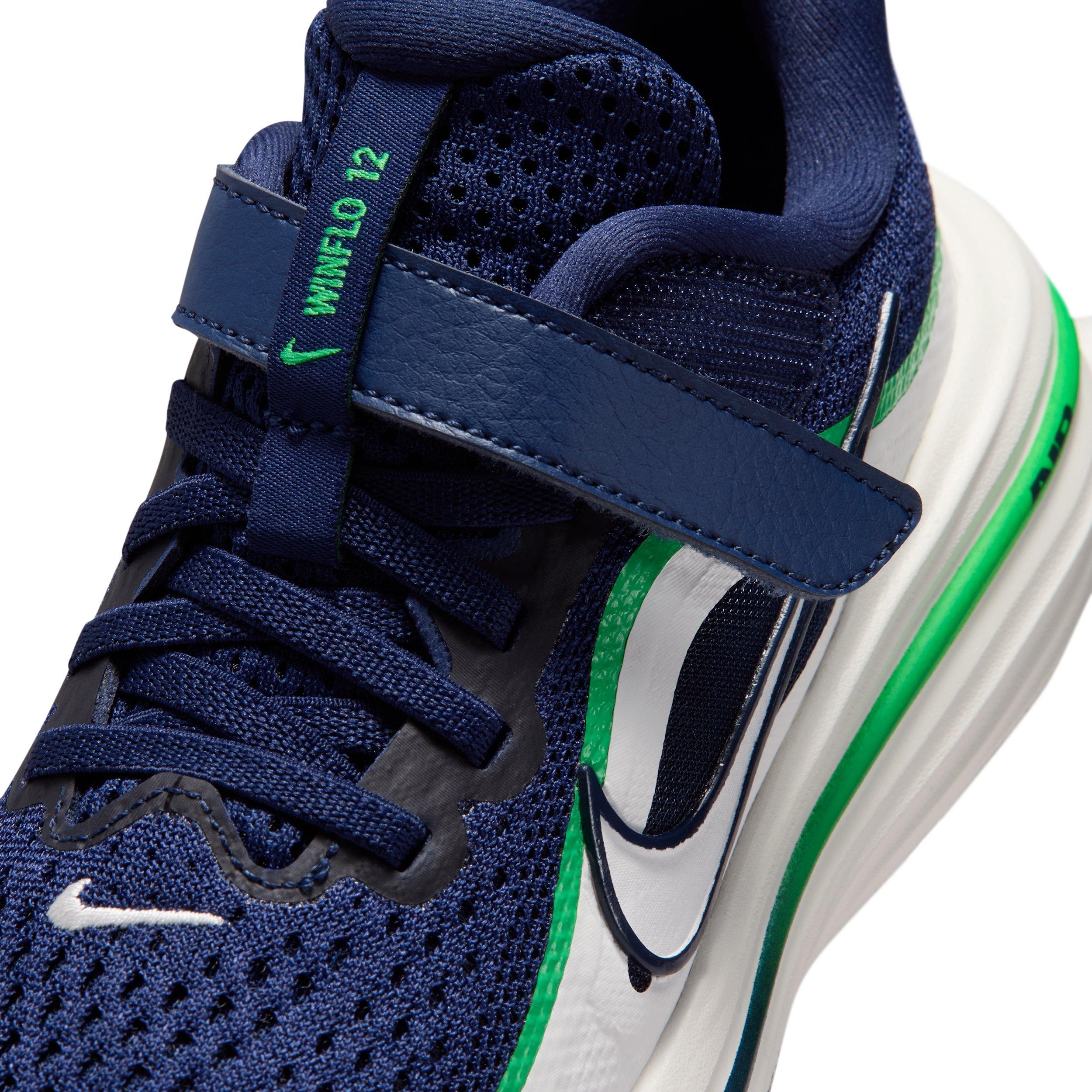 Nike Winflo 12 "Midnight Navy/Green Spark/Summit White" Preschool Boys' Running Shoe - NAVY/GREEN/WHITE
