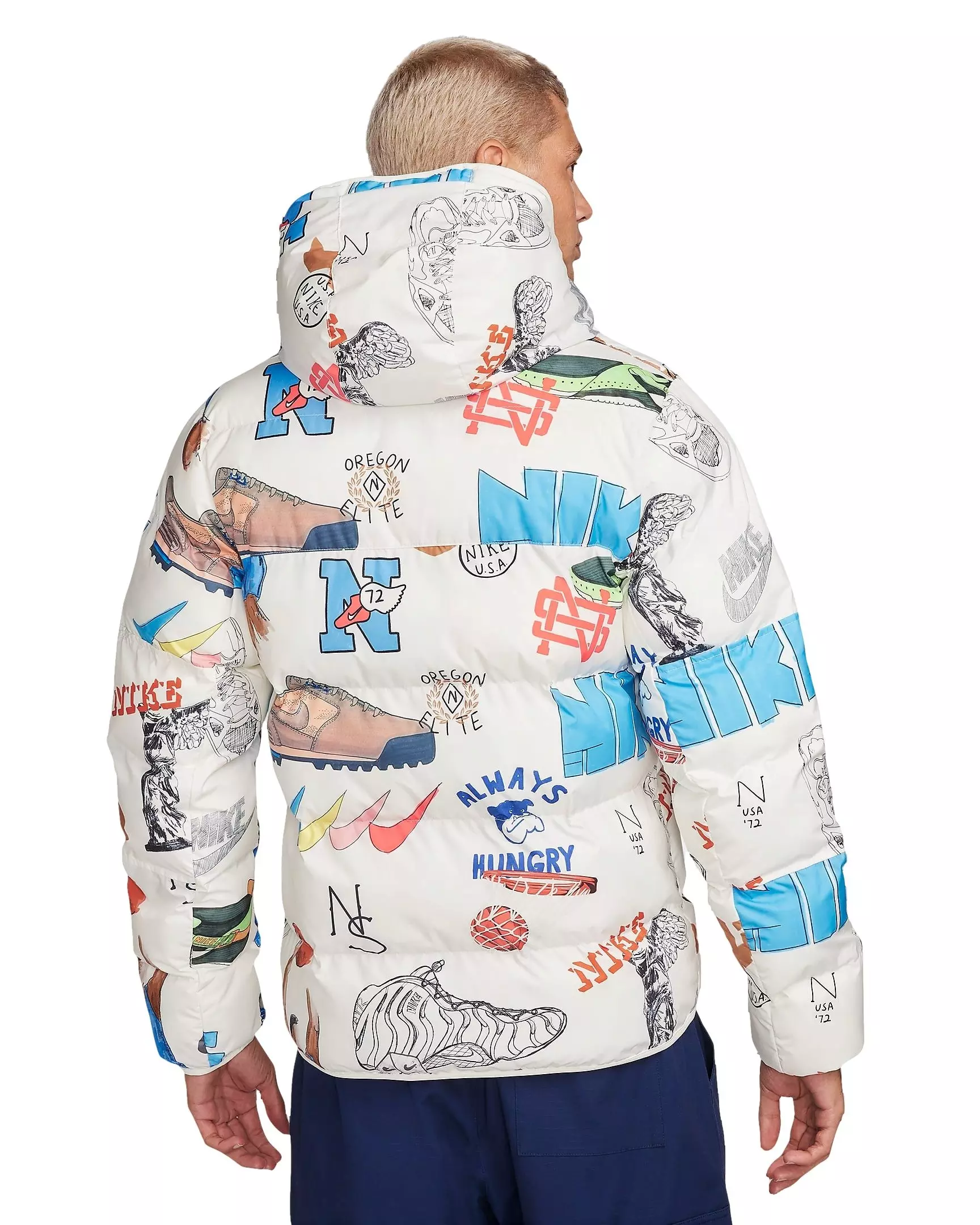 Nike Men's Storm-FIT Windrunner Hooded Jacket - WHITE/MULTI