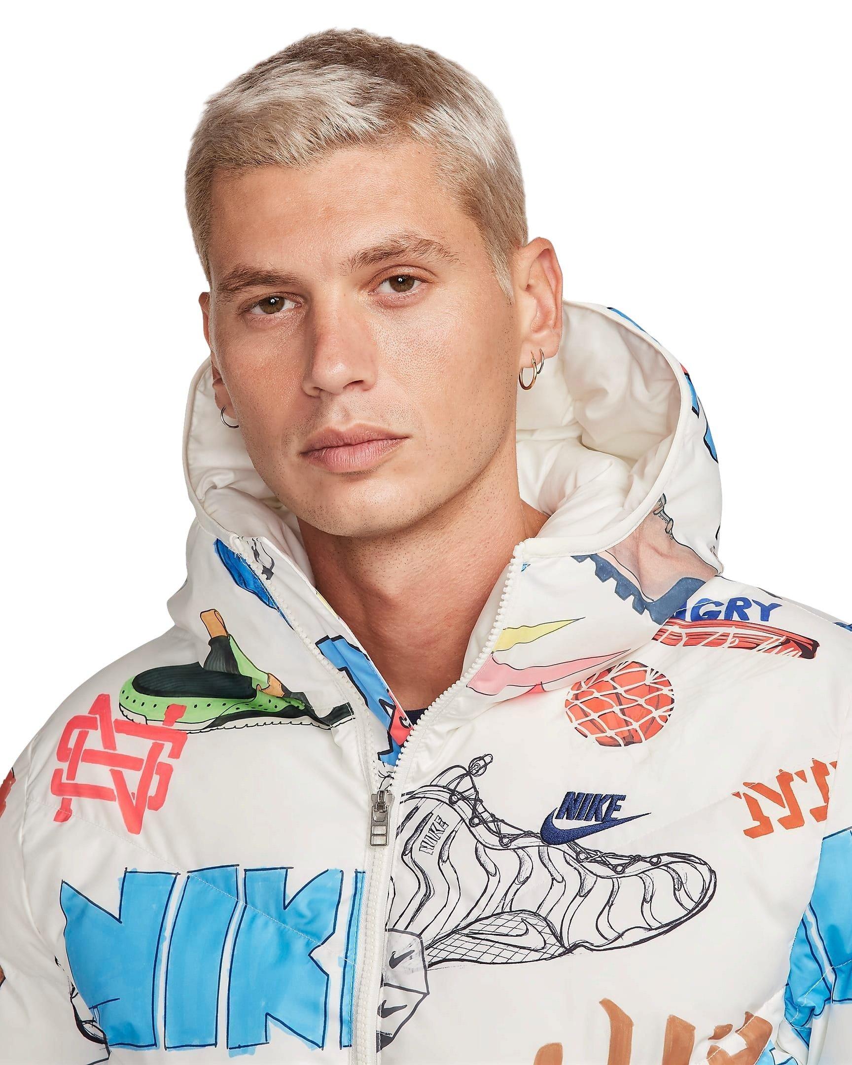 Nike Men's Storm-FIT Windrunner Hooded Jacket - WHITE/MULTI Thumbnail View 3